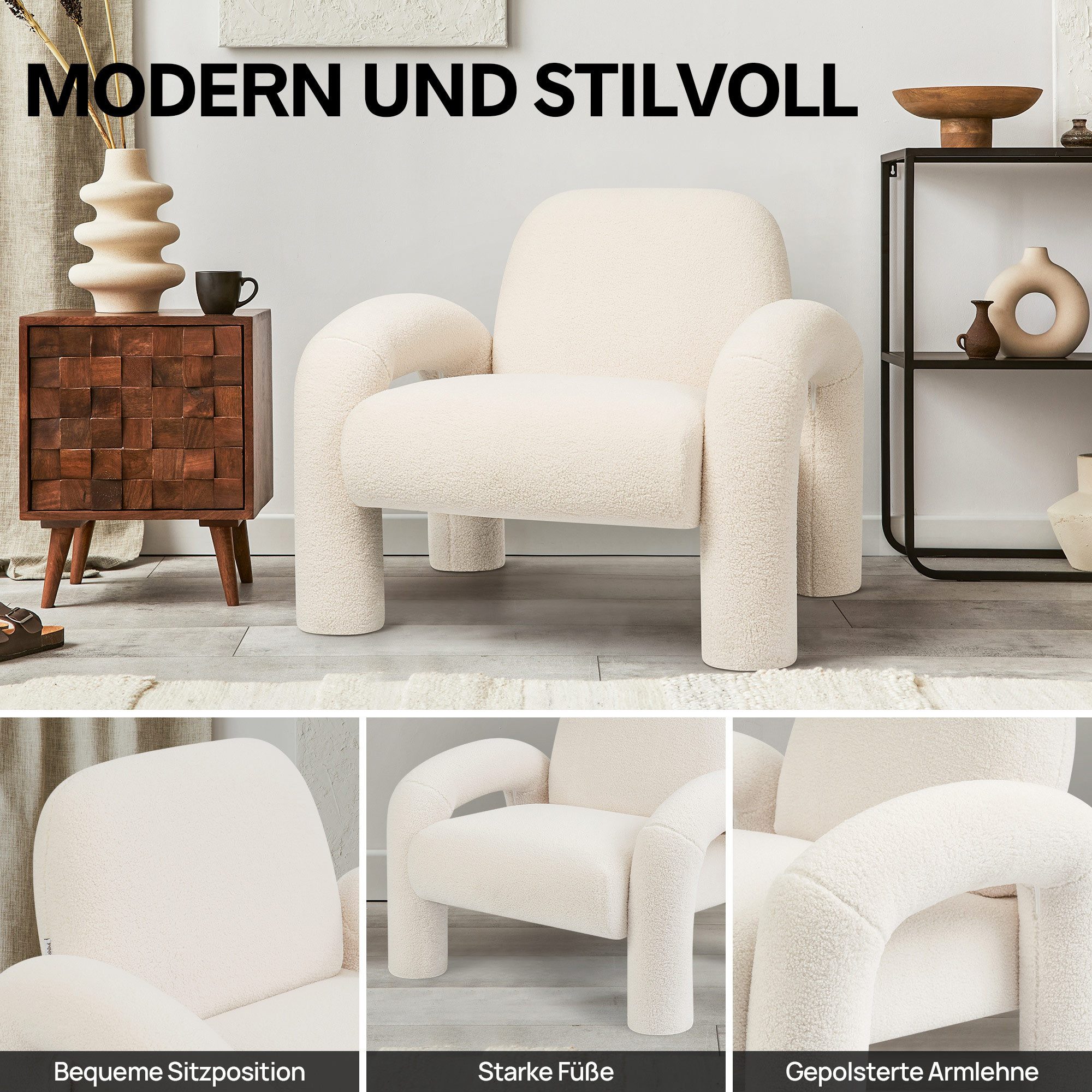Makika Loungesessel Sessel Loungesessel Einzelsofa Armlehnstuhl günstig online kaufen