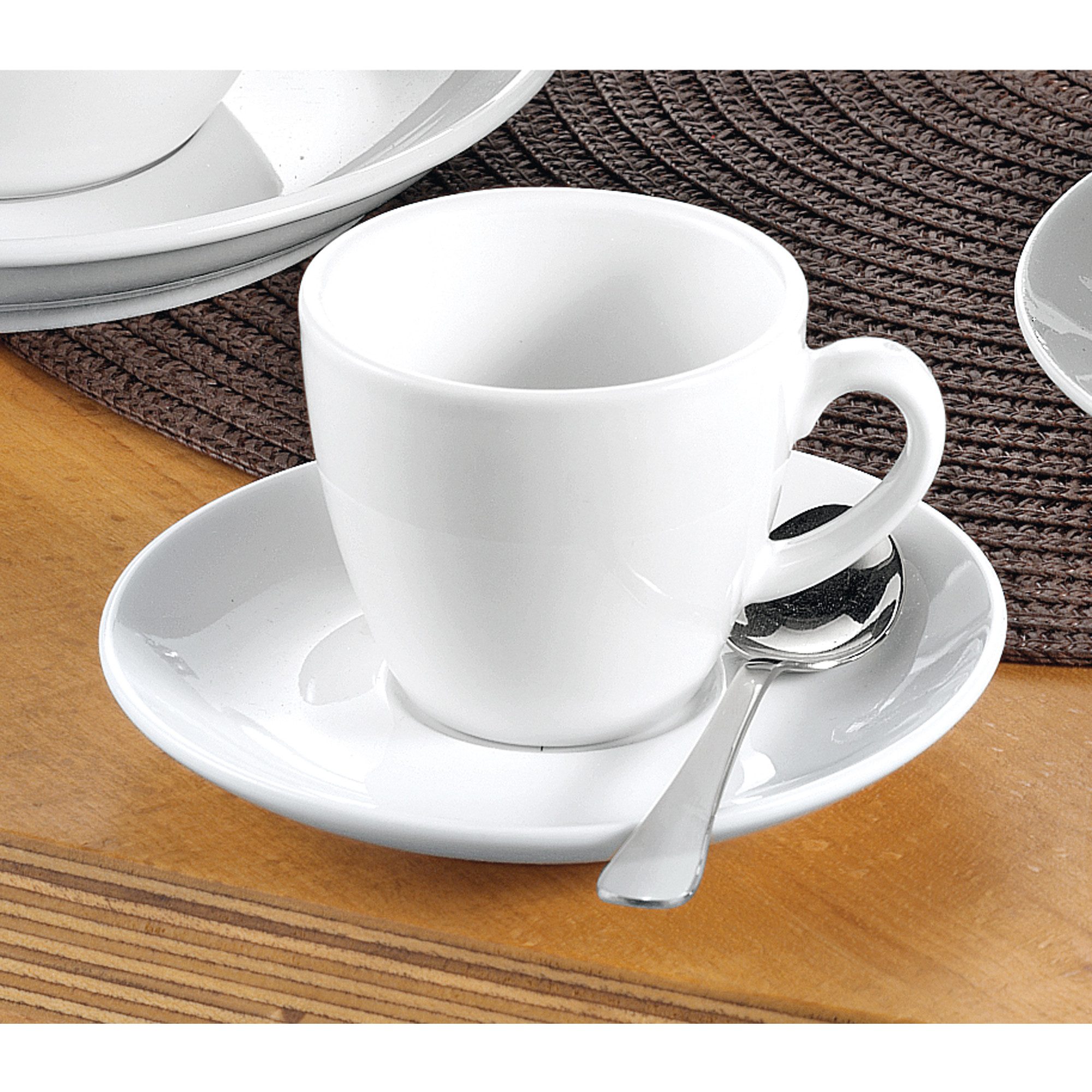 Esmeyer Geschirr-Set Espressotasse Bistro 433-214 Untertasse weiß 6 Stück