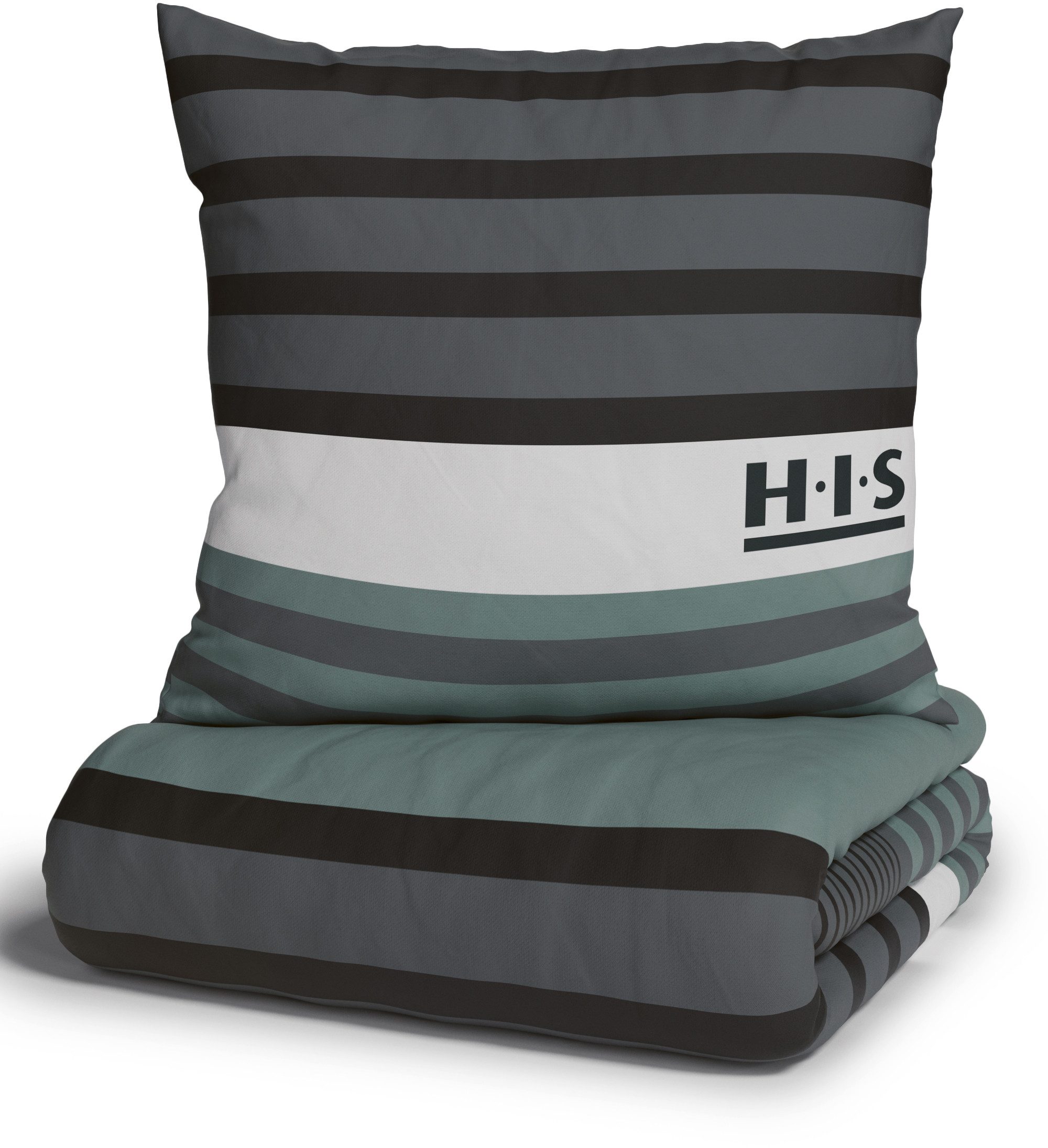 OTTO home Bettwäsche Majoran in 135x200, 155x220 cm u.a. Bettwäsche-Set mit Streifen, Polycotton recycelt, 3 teilig, gestreifte Bettwäsche in 4 Qualitäten, Mark – Bild 5 von 5
