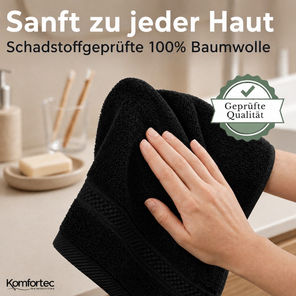Komfortec Gästehandtücher Set aus 100% Baumwolle, (12-St) – Bild 3 von 5