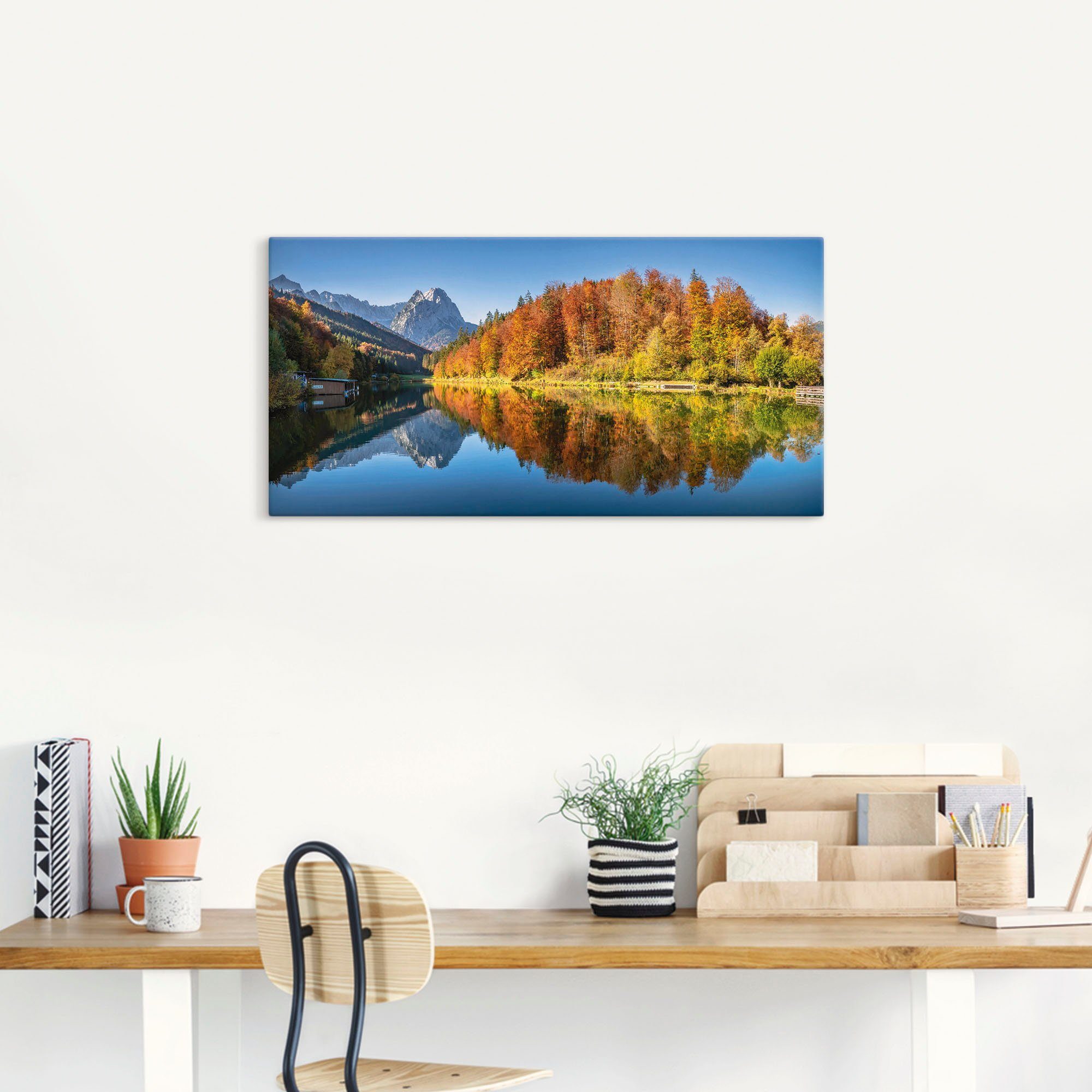 Artland Wandbild Riessersee versch. St), (1 oder Bayern, Alubild, Seebilder als Wandaufkleber Leinwandbild, Größen in Poster