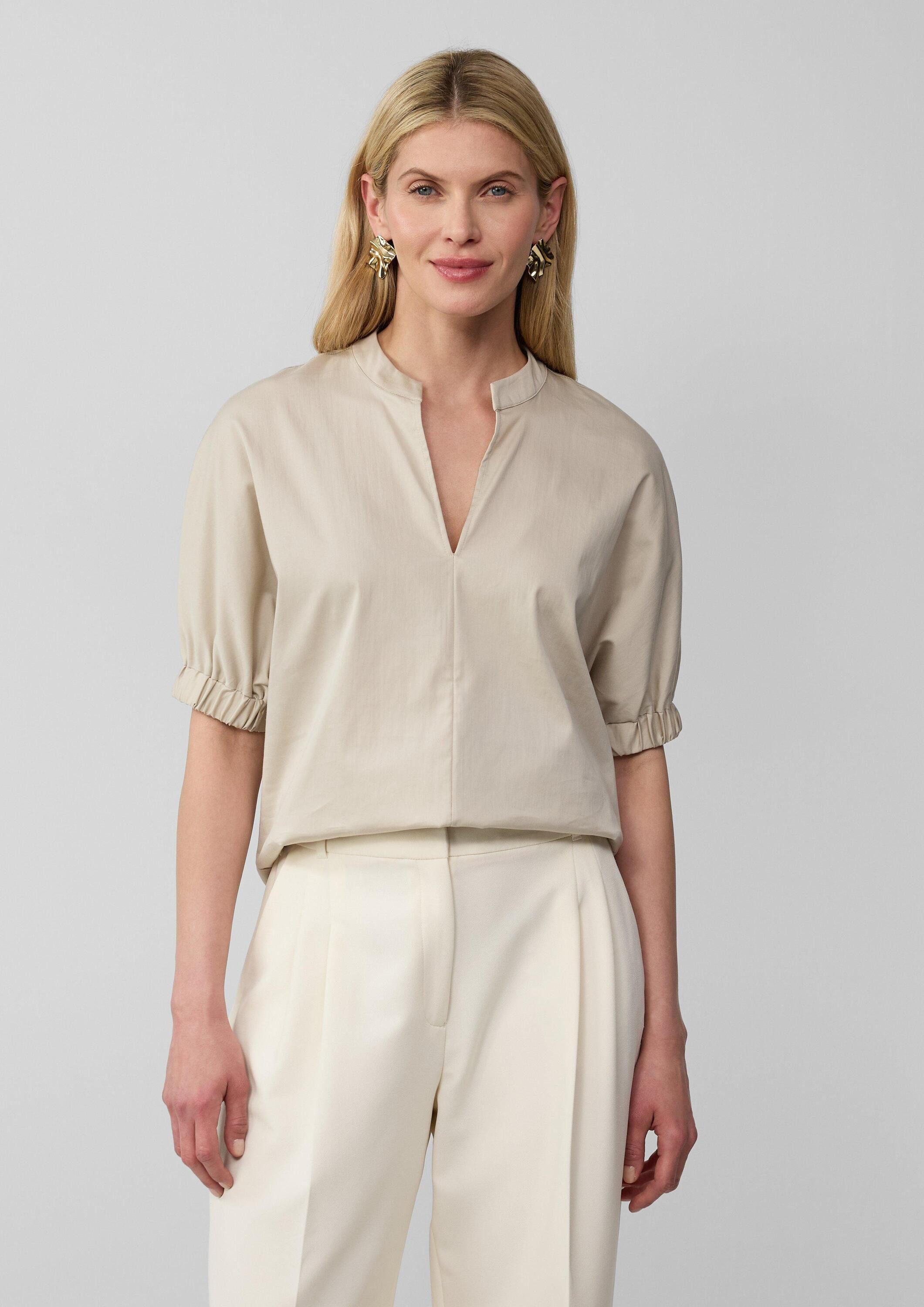 s.Oliver Kurzarmbluse Bluse Popeline-Bluse mit überschnittener Schulter und günstig online kaufen