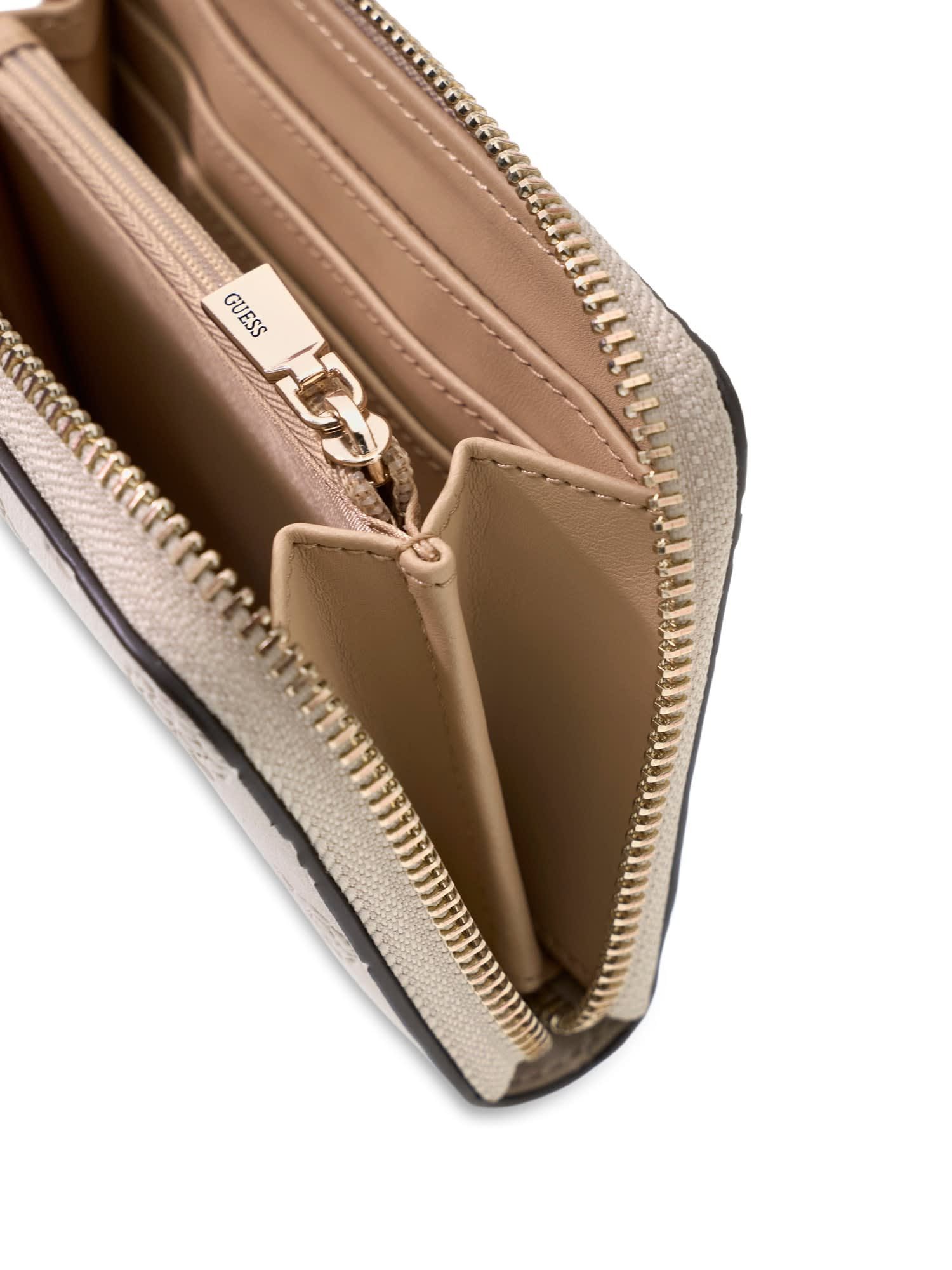 Guess Geldbörse CARMELLA SLG MEDIUM ZIP AROUND, Damen Portemonnaie, Geldbeutel mit Reißverschluss-Münzfach – Bild 2 von 4