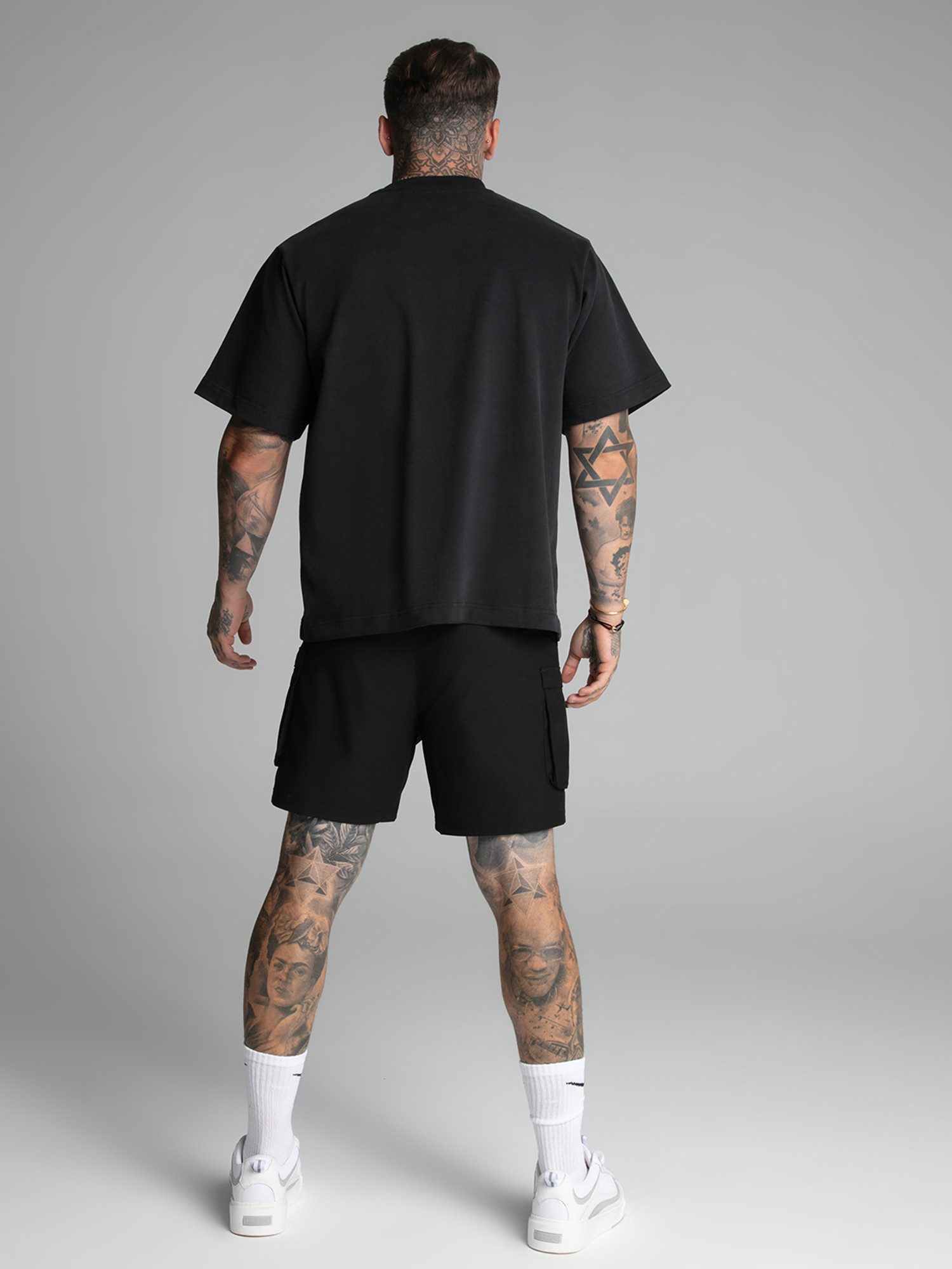 Siksilk Shorts SikSilk Herren Schwarze Smart Cargo Shorts