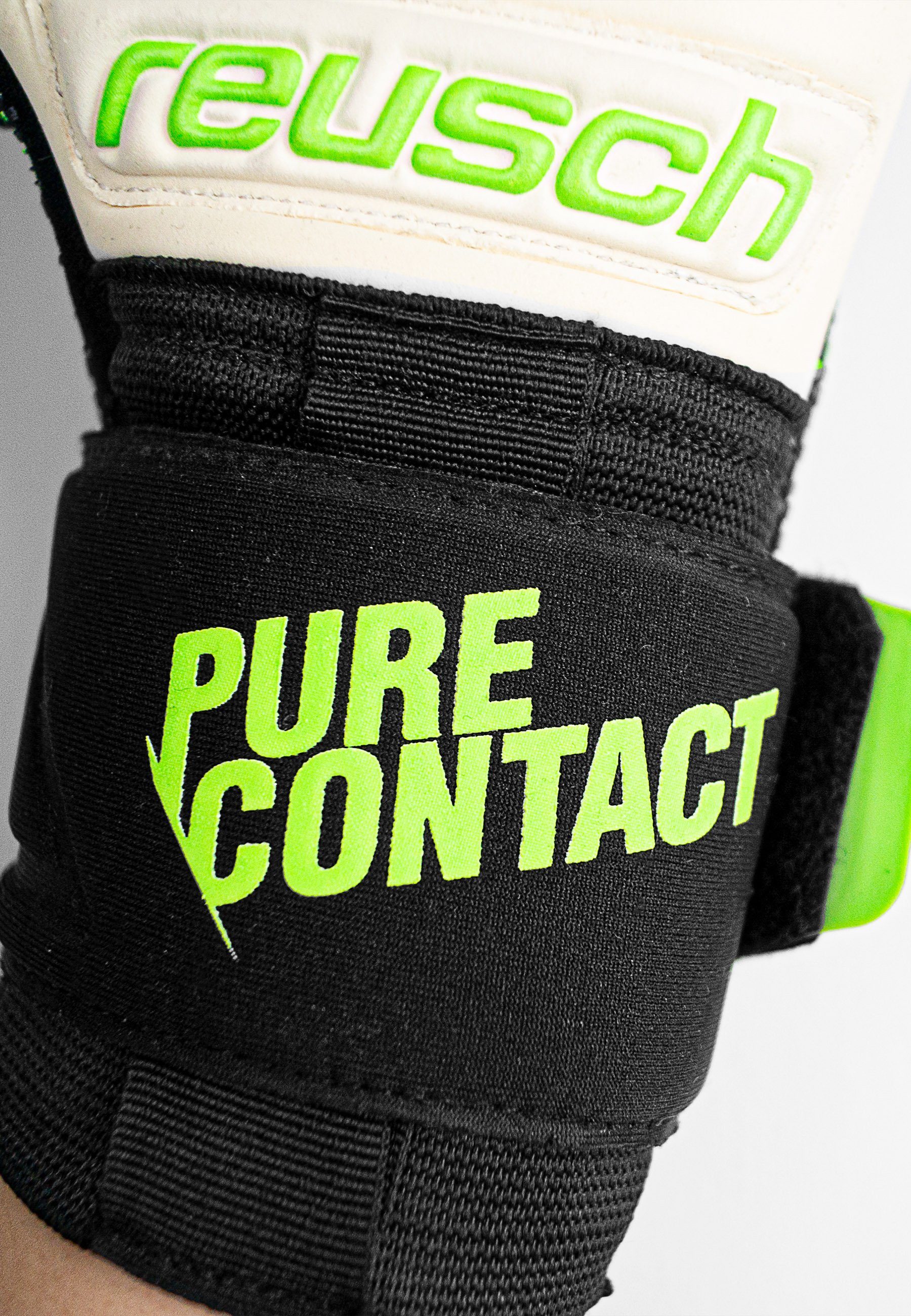 Reusch Torwarthandschuhe Pure Contact Gold mit Innennaht Schnitt und Grip Gold Belag