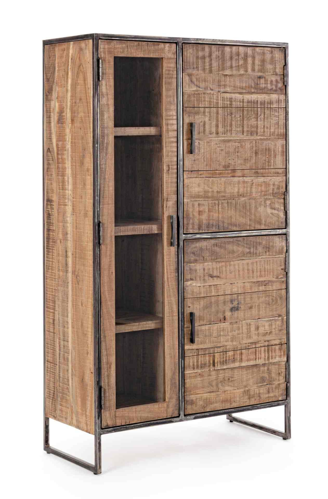 Feeling4Home Highboard Elmer aus Akazienholz, 3 Türen