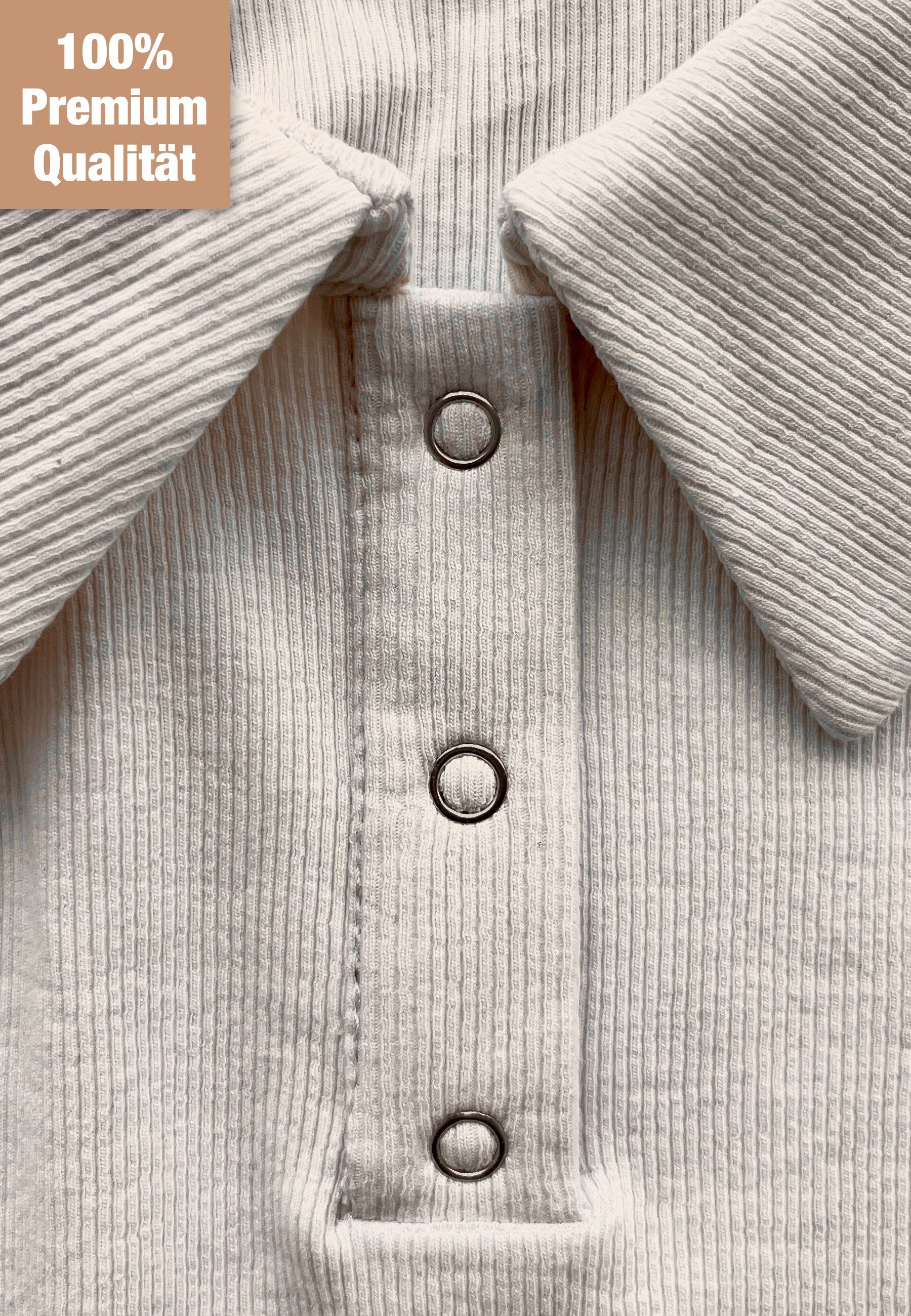 Druckknöpfen Beige Topseller #1 Body Shirt Kurzarmbody Kurzarm mit Premium