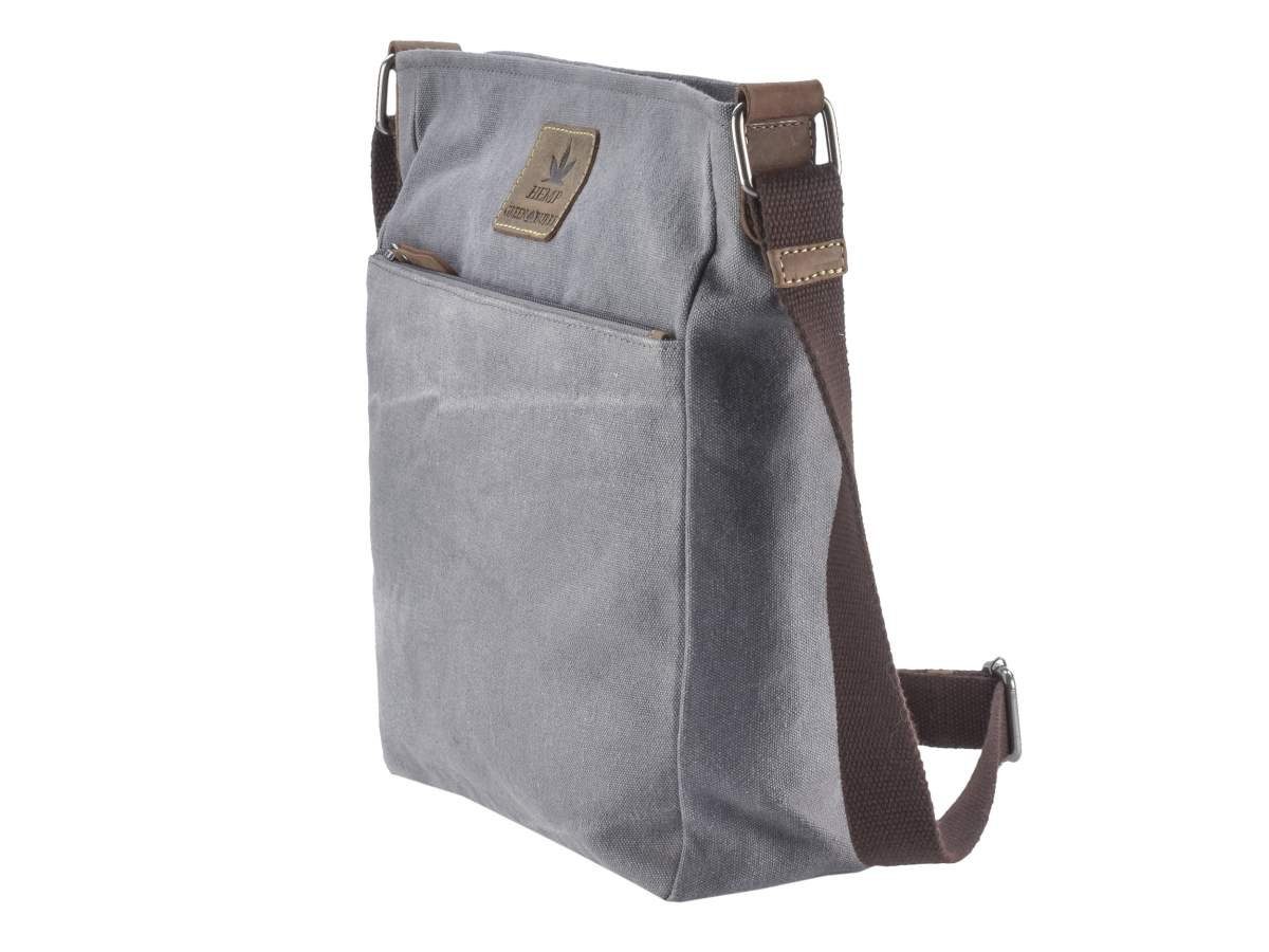 Greenburry Umhängetasche Vintage Hemp, Schultertasche, MessengerBag, Hanf und Leder