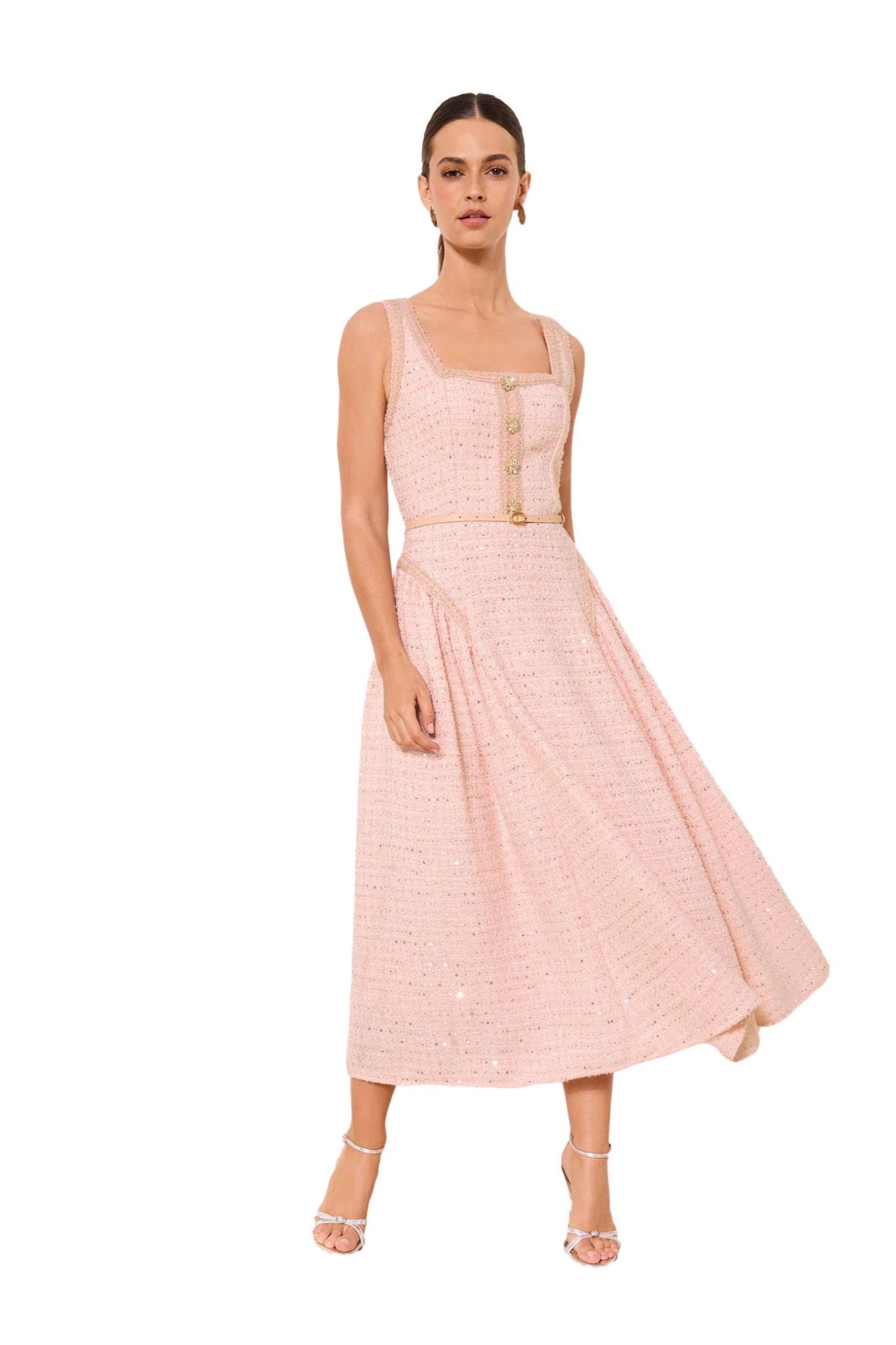 Lipsy A-Linien-Kleid Lipsy Fit-and-Flare-Midaxikleid, Bouclé, Regular (1-tlg)