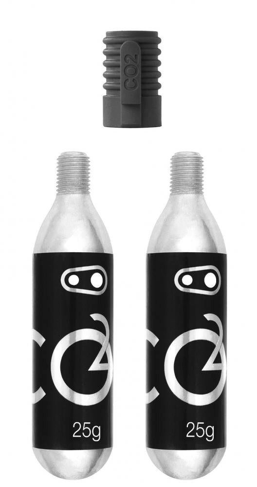 crankbrothers Fahrradpumpe Crankbrothers CO2 Kartuschen 25g mit Gewinde und Aufsatz (VE-2)
