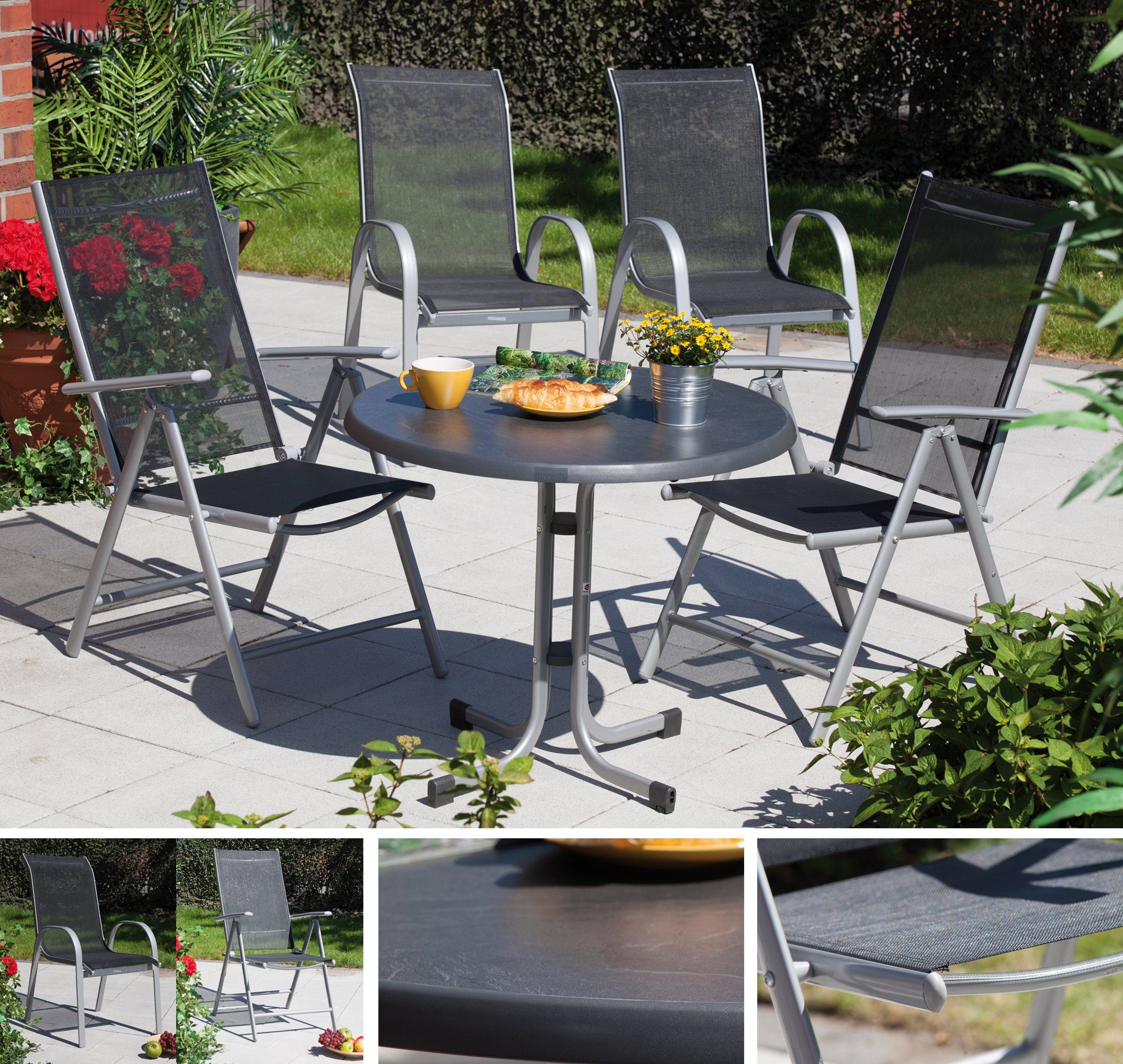 sieger Gartentisch | graphit silber | graphit