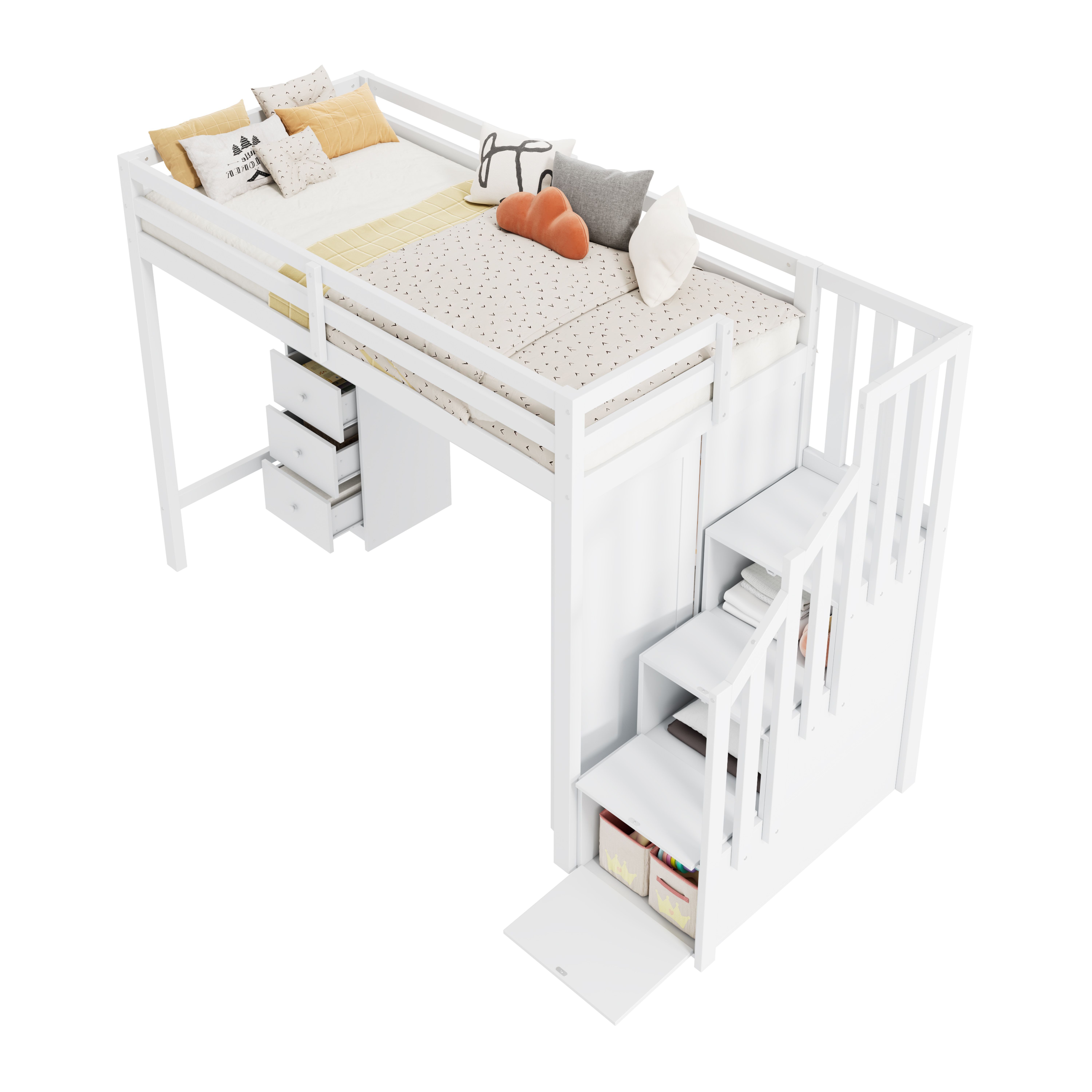 BlingBin Etagenbett Multifunktionales Kinderbett mit Schreibtisch, günstig online kaufen