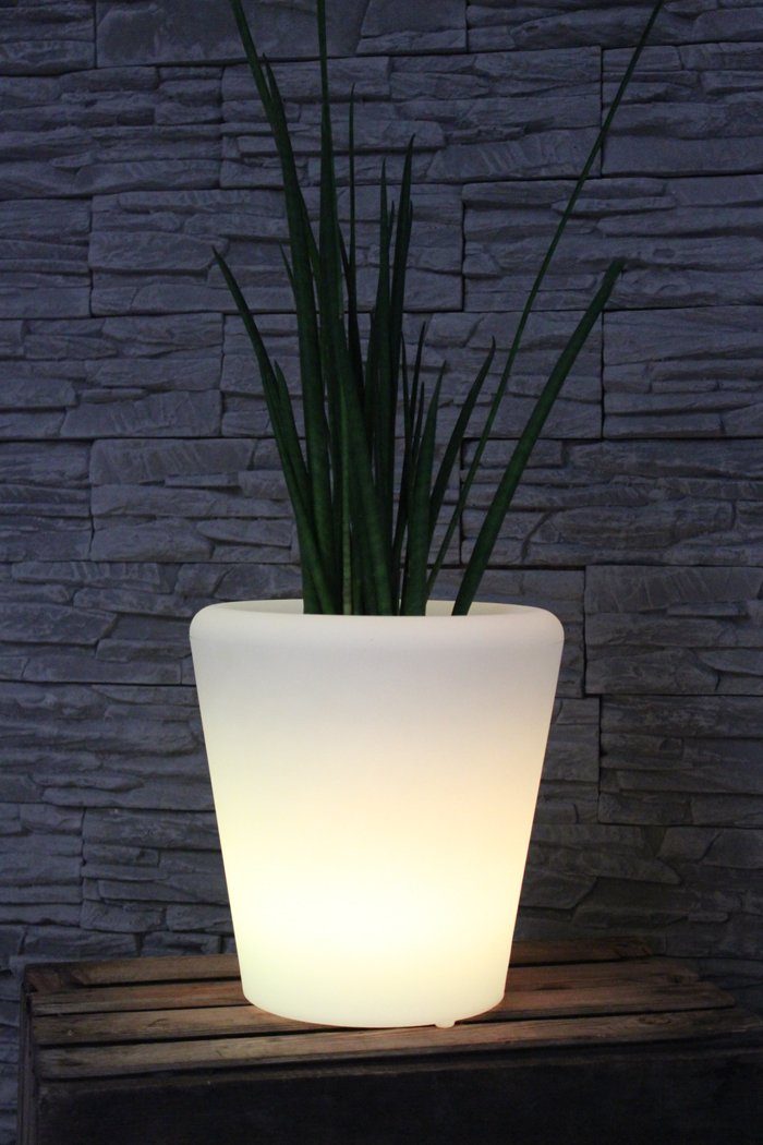 beleuchteter mit einsetzbar Fernbedienung (Akku-Funktion), Blumenkübel Arnusa kabellos RGB Blumentopf PL123 Farbwechsel und LED
