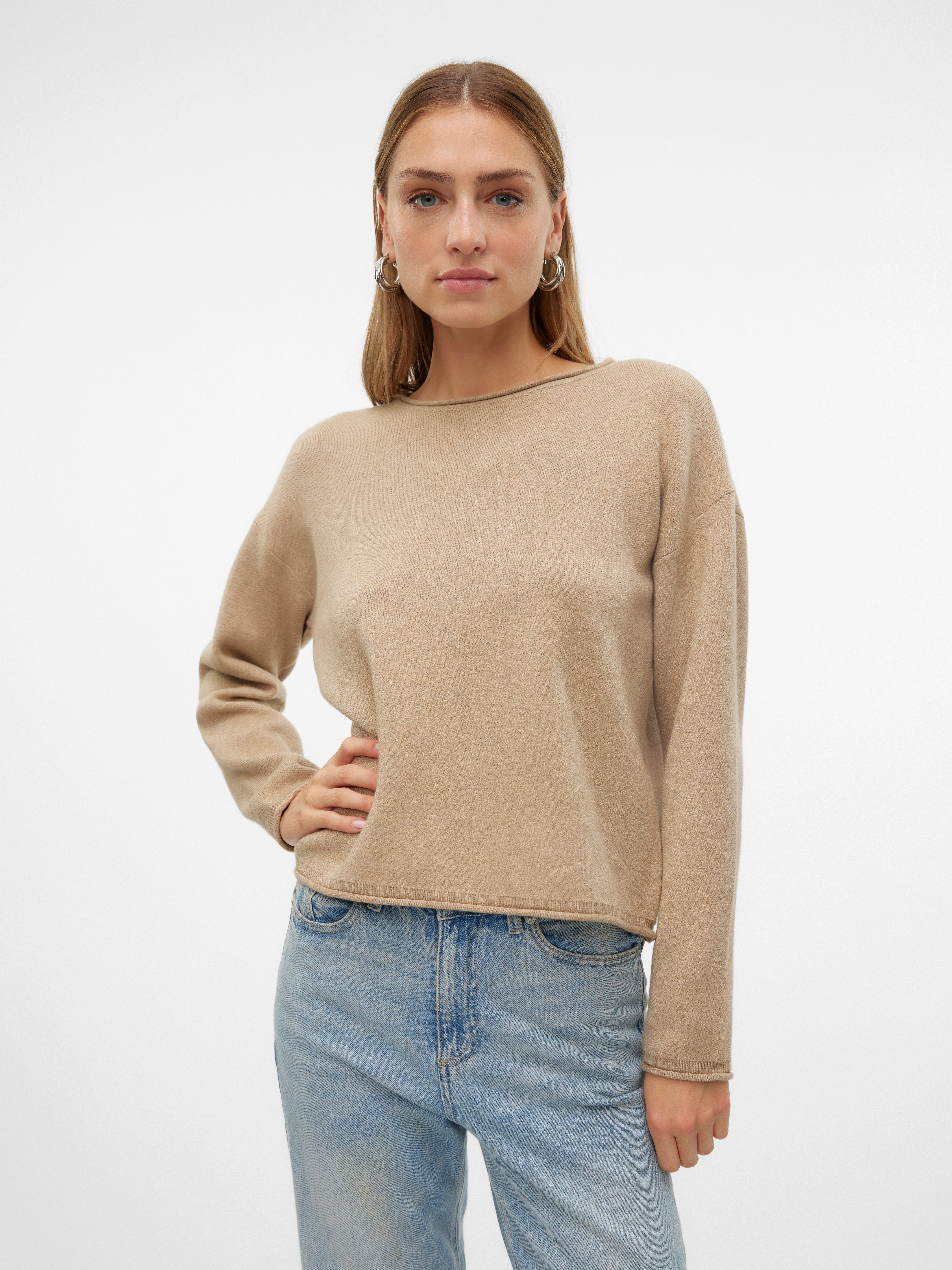 Vero Moda Strickpullover VMGOLD ROLL LS günstig online kaufen