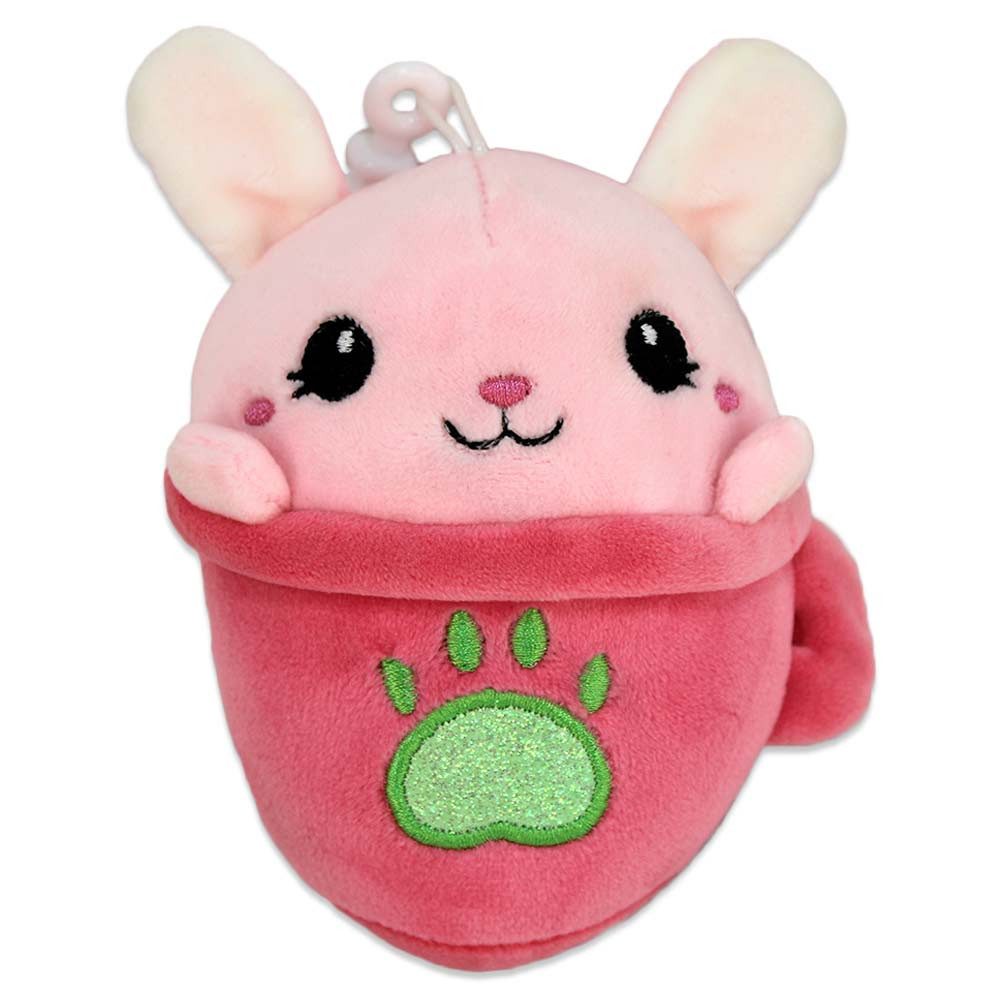 BEMIRO Plüschanhänger Kawaii Anhänger Tiere im Becher aus Plüsch - ca. 10 cm