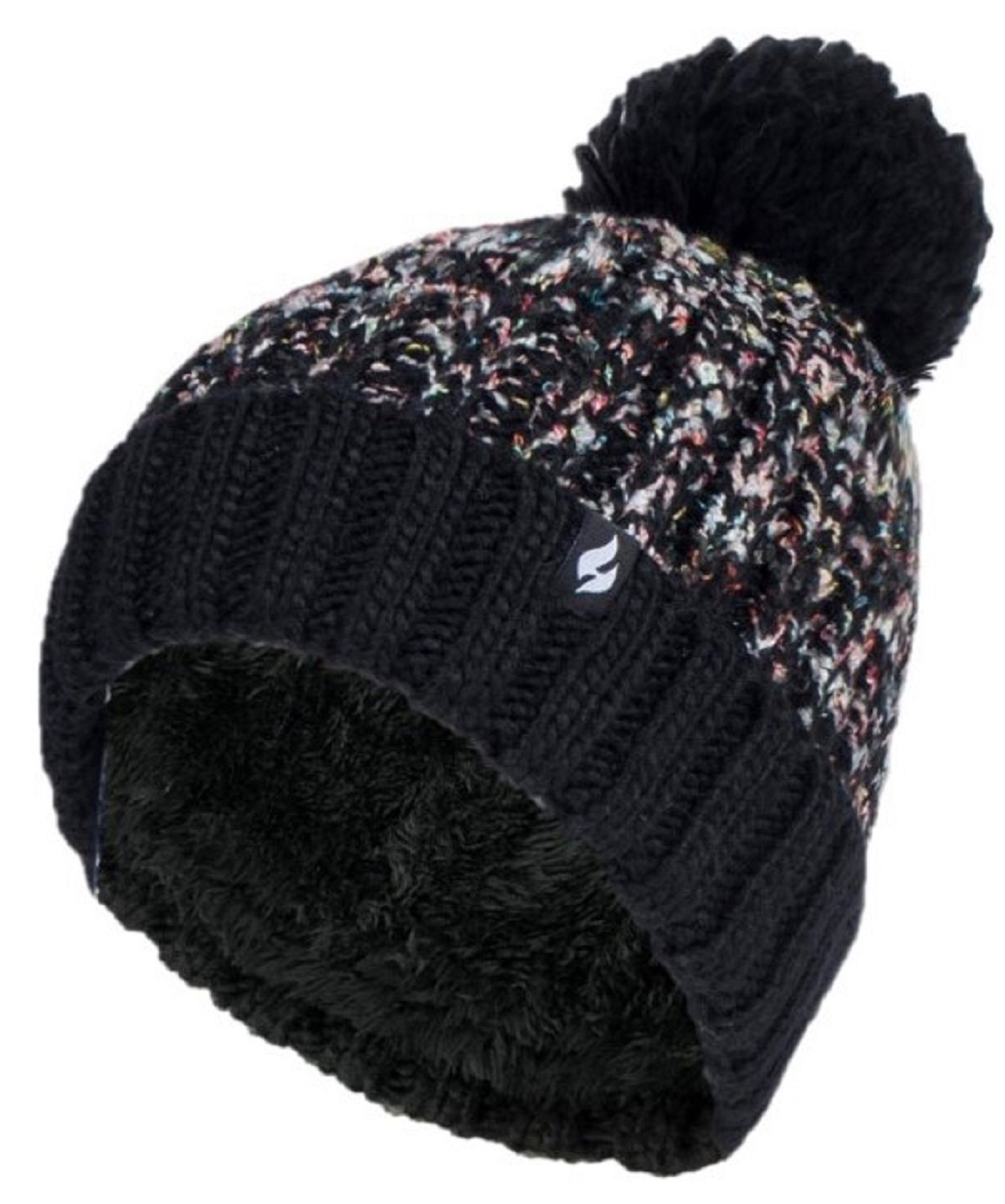 Heat Holders Bommelmütze Damenmütze EIDDA texturiert mit PomPom Bommel weinrot - Mütze