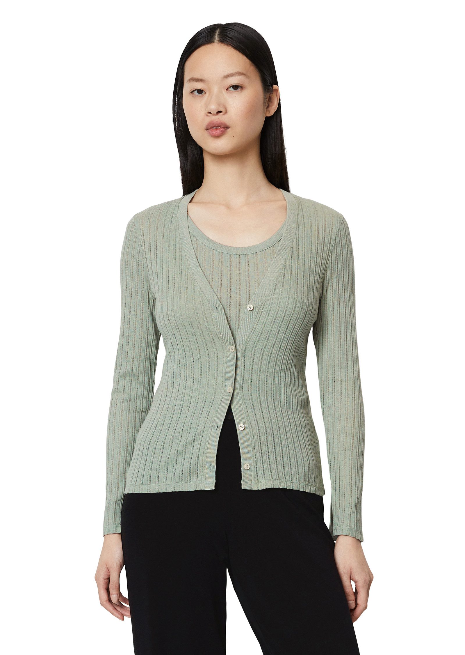 Marc O'Polo Strickjacke Pointelle-Cardigan regular, leicht günstig online kaufen