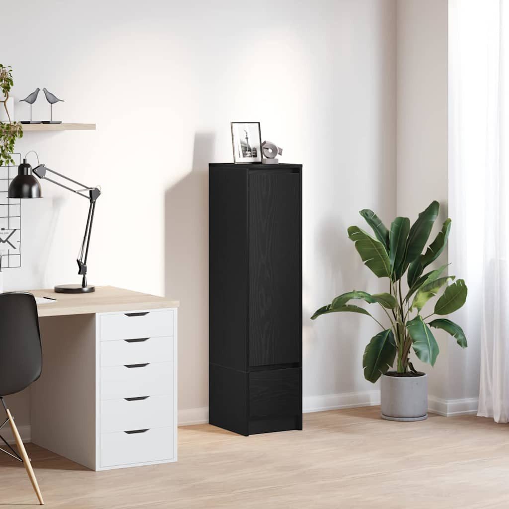 vidaXL Highboard Highboard Schwarz Eichen-Optik 29,5x34x119,5 cm Holzwerkstoff (1 St)