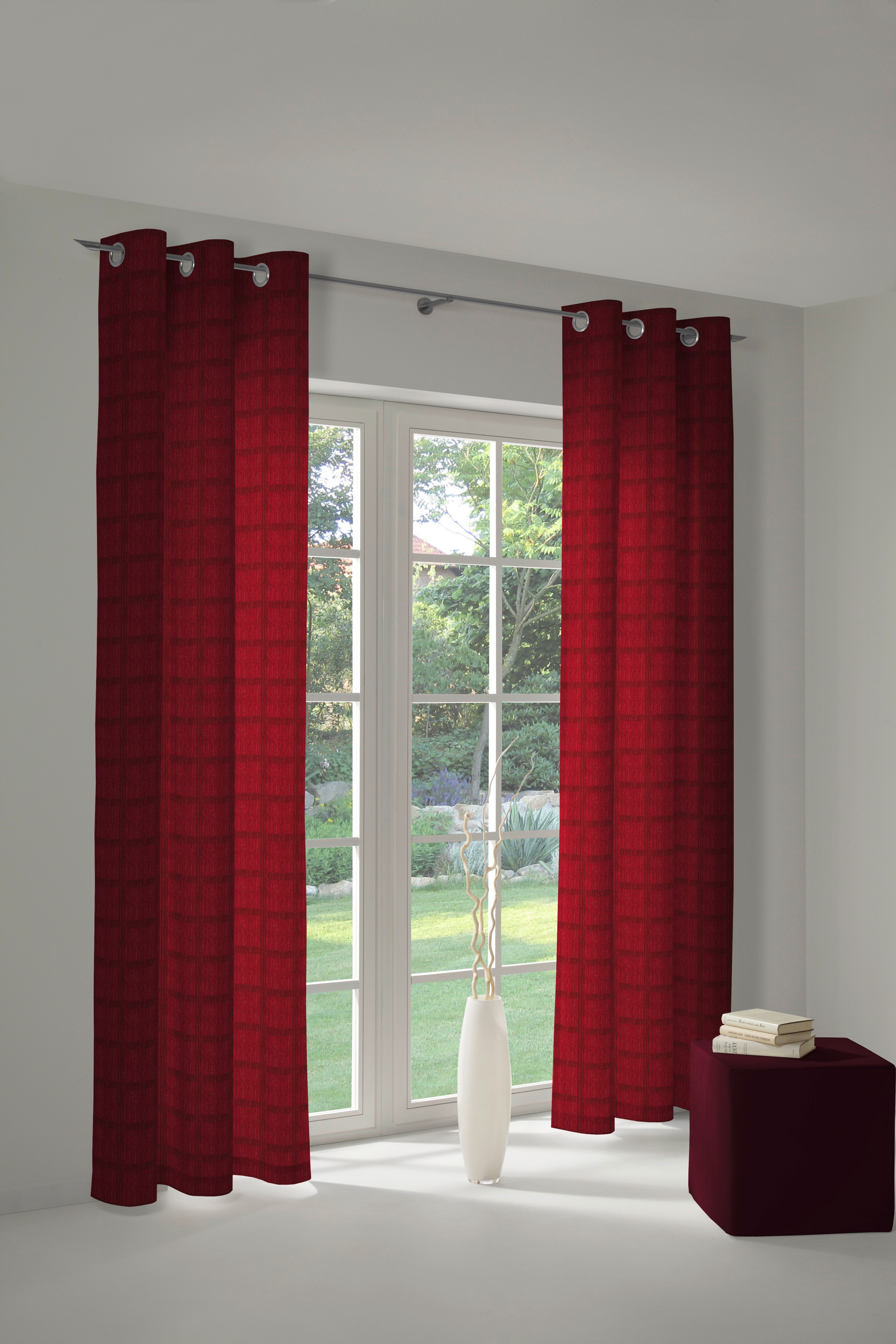 Wirth Vorhang Toco-Karo (1 St), Ösen, blickdicht, Chenille