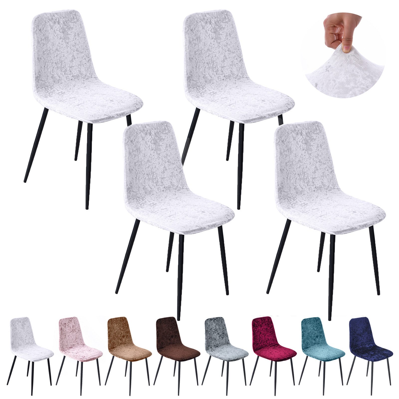 Jibenhome Stuhlbezug Stuhlhussen Samt, Einfarbig, Stretch,Schalenstuhl Abde günstig online kaufen