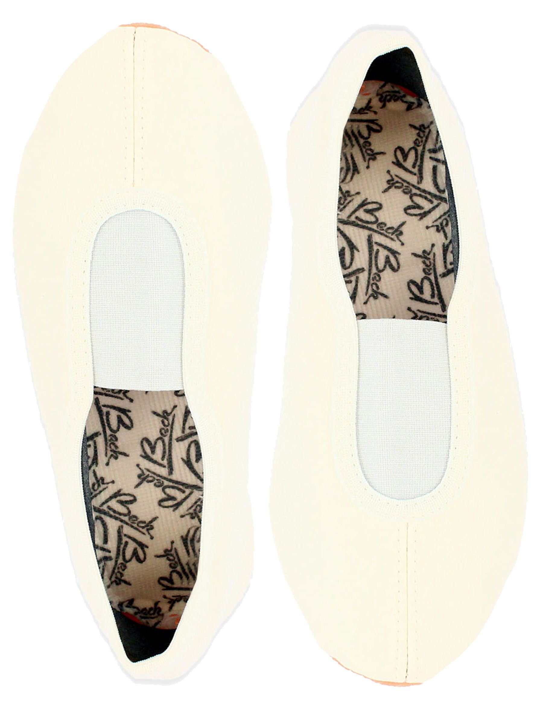 Beck Schläppchen aus Kunstleder mit Ristgummi, Gummisohle Gymnastikschuh (sehr robuste Materialien, für Sport, Kita oder als Домашняя обувь geeignet) rutschfeste Laufsohle, guter Halt durch Gummi-Einsatz