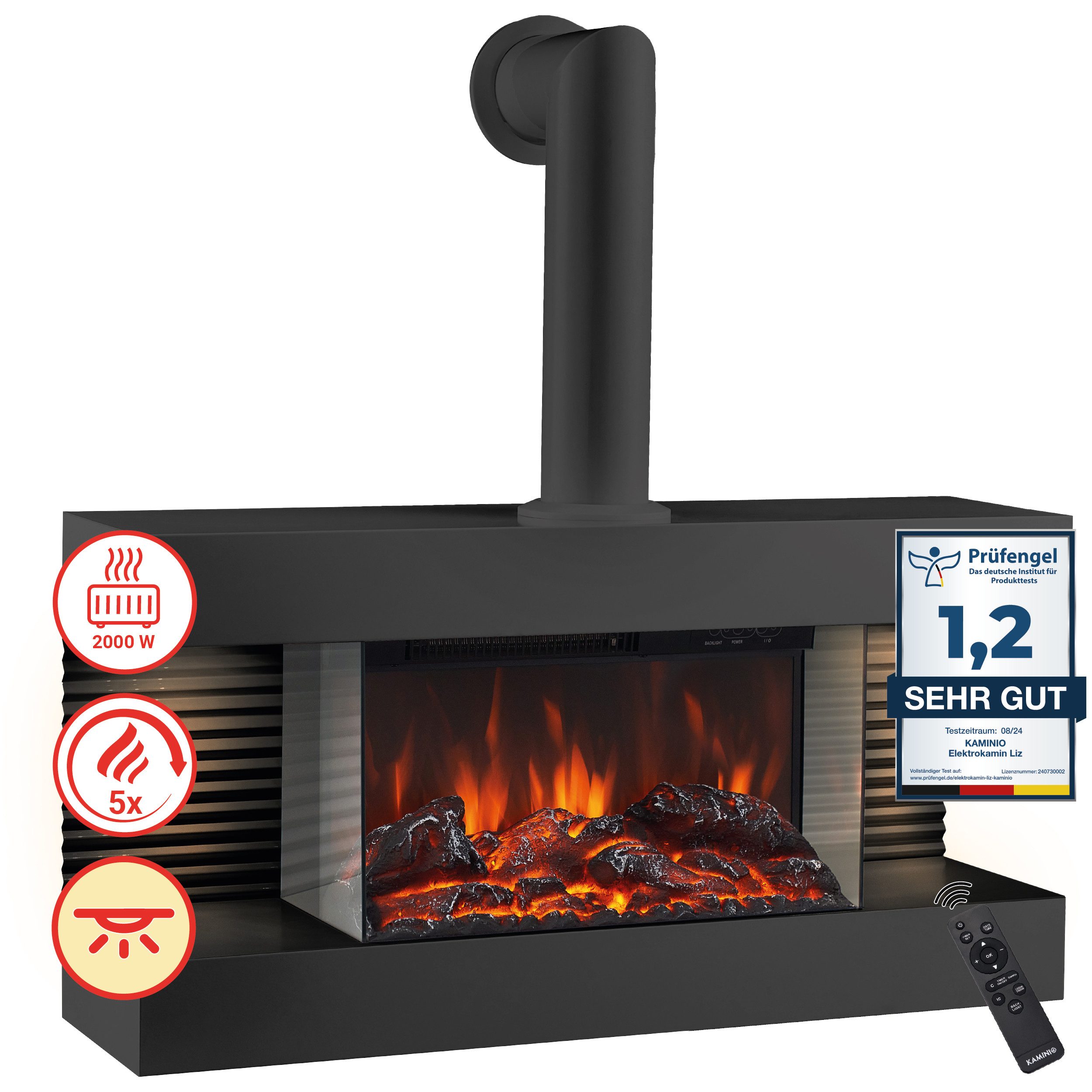 KAMINIO Elektrokamin LIZ, Elektrischer Kamin: 3D-Flammeneffekt, günstig online kaufen