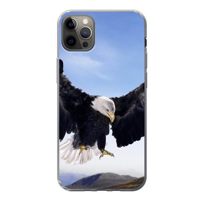 MuchoWow Handyhülle Ein amerikanischer Weißkopfseeadler will landen Handyhülle Apple iPhone 13 Pro Max Smartphone-Bumper Print Handy