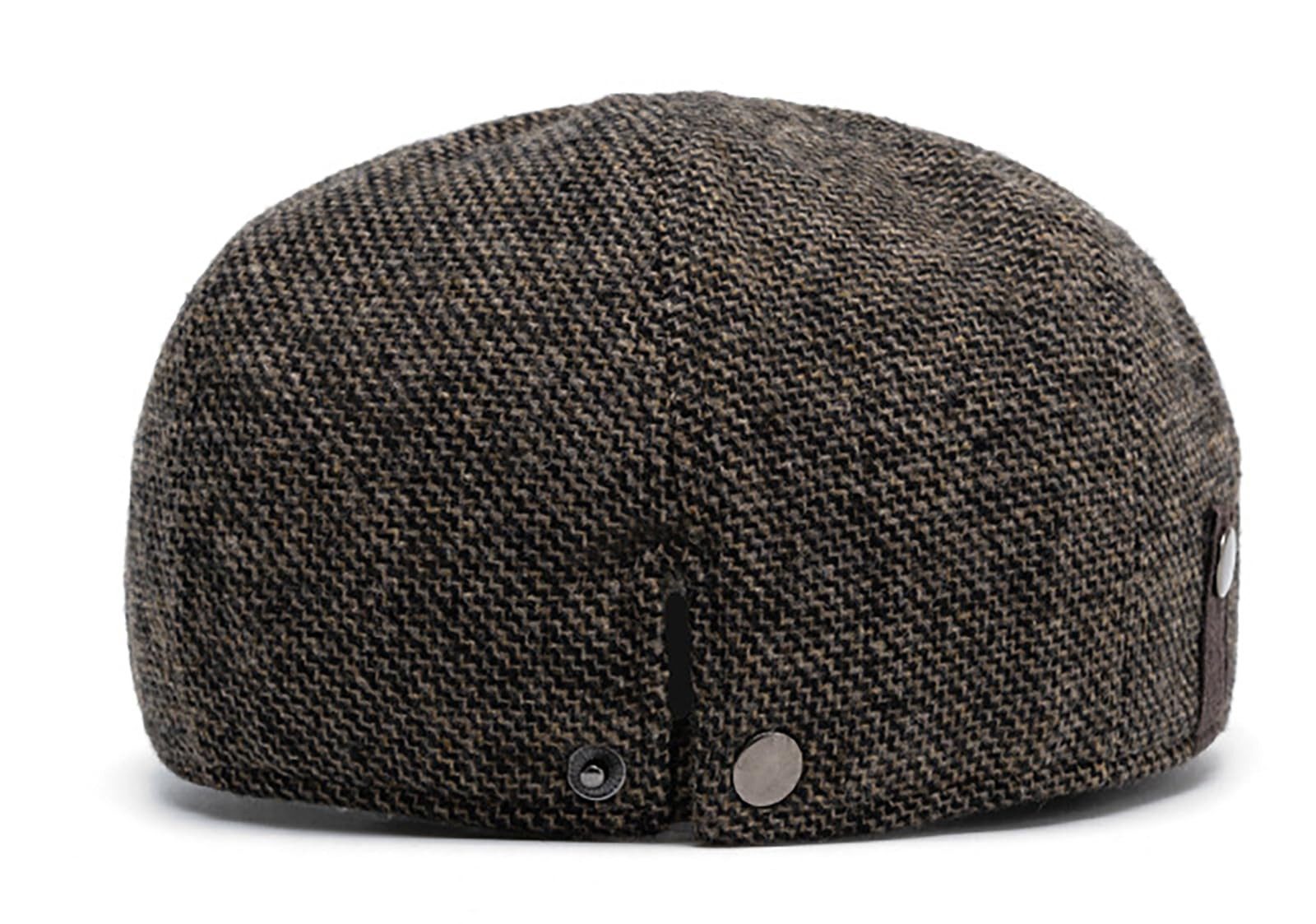 nsihing Flat Cap Schiebermütze Herren Wolle Verstellbare Newsboy Flatcap Barett Klassische Baskenmützen und Schirmmütze im 1920er Gatsby Stil. – Bild 4 von 5