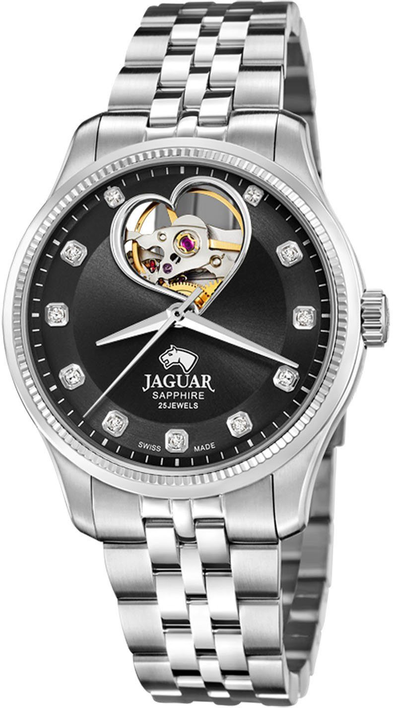 Jaguar Automatikuhr J994/3, Armbanduhr, Damenuhr, offene Unruh in Herzform, Saphirglas, Swiss Made
