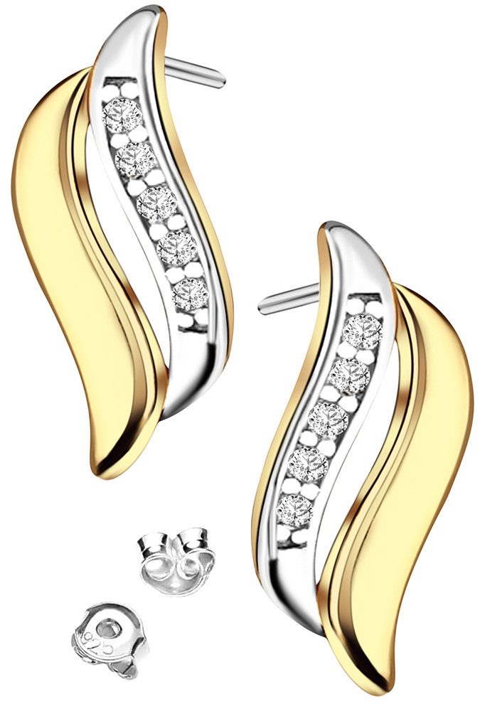 Limana Paar Ohrstecker bicolor Ohrringe 925 Silber gold Geschenk für Frauen günstig online kaufen