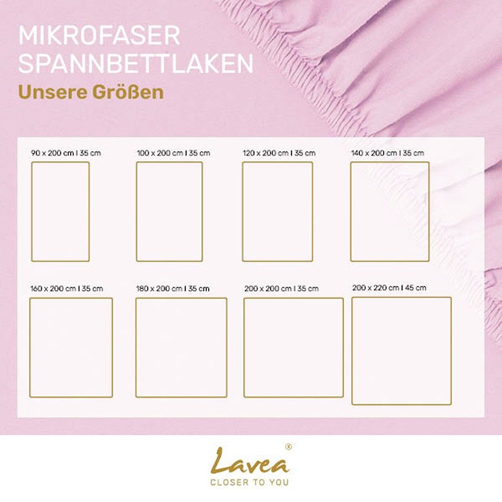Lavea Spannbettlaken Bettlaken, Spannlaken Mikrofaser, 180x200cm, 200x200cm, (1 Stück), kühlend & atmungsaktiv, schnelltrocknend, weich, pflegeleicht – Bild 5 von 5