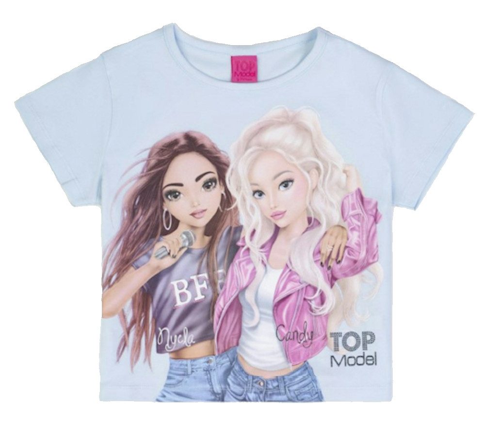 TOPModel T-Shirt TOPModel Nyela + Candy Top Kurz T-Shirt ice water blue (1-tlg)