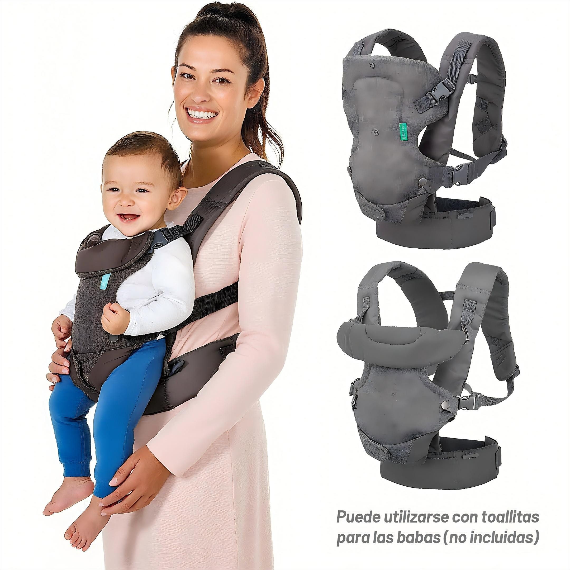 POPOLIC Bauchtrage Ergonomische 4-in-1-Babytrage für Neugeborene und Kleinkinder (Ergonomische Babytrage, 4 Tragemöglichkeiten, 1-tlg), leicht, 3-15 kg, mit Hüftsitz und Hüftgurt