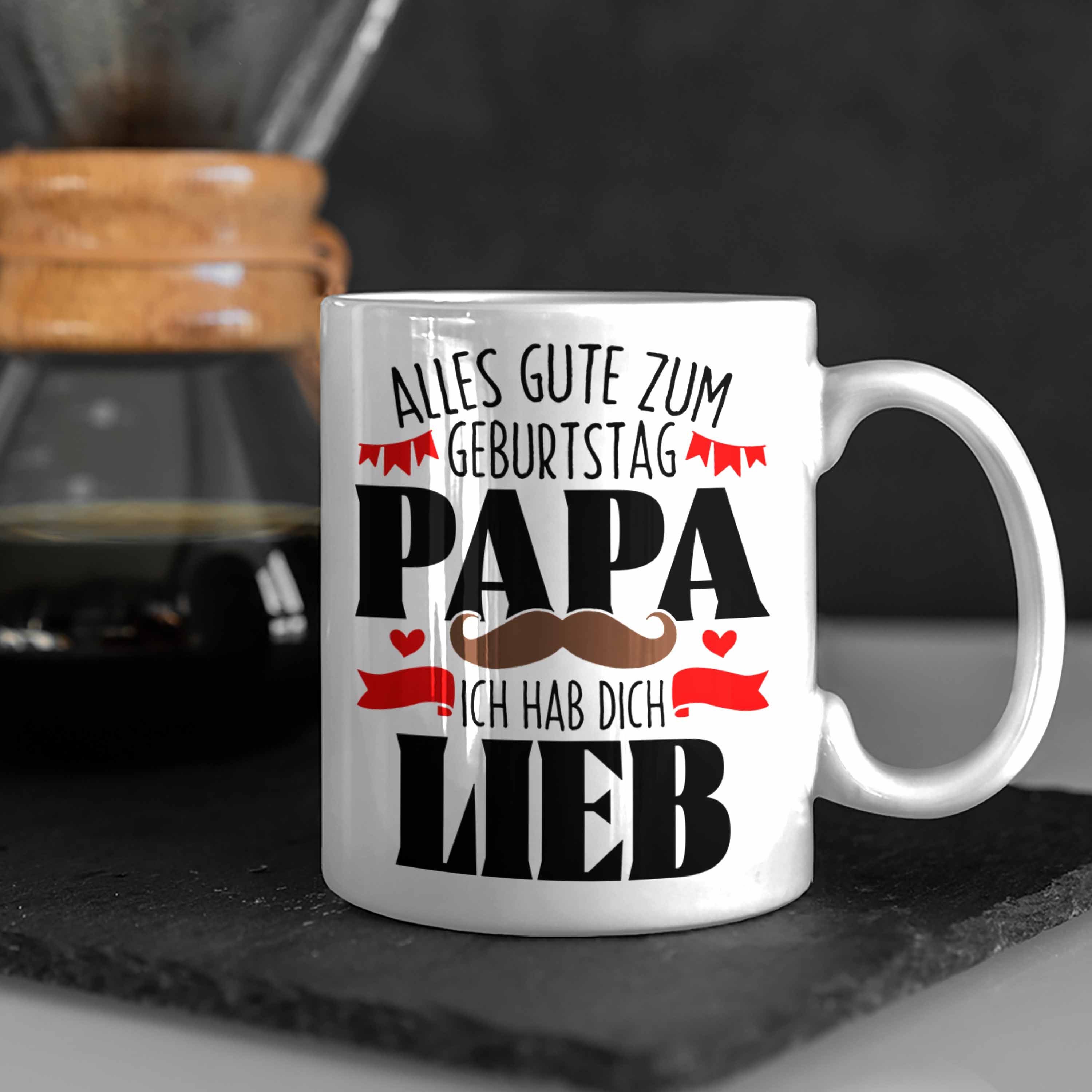 Ge Papa Tasse Dich Ich Trendation Tasse Geschenk Weiss Vater Hab - Geburtstag Trendation Lieb