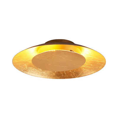 Lindby LED Deckenleuchte Keti, LED-Leuchtmittel fest verbaut, warmweiß, Modern, Metall, gold, 1 flammig, inkl. Leuchtmittel, LED Lampe