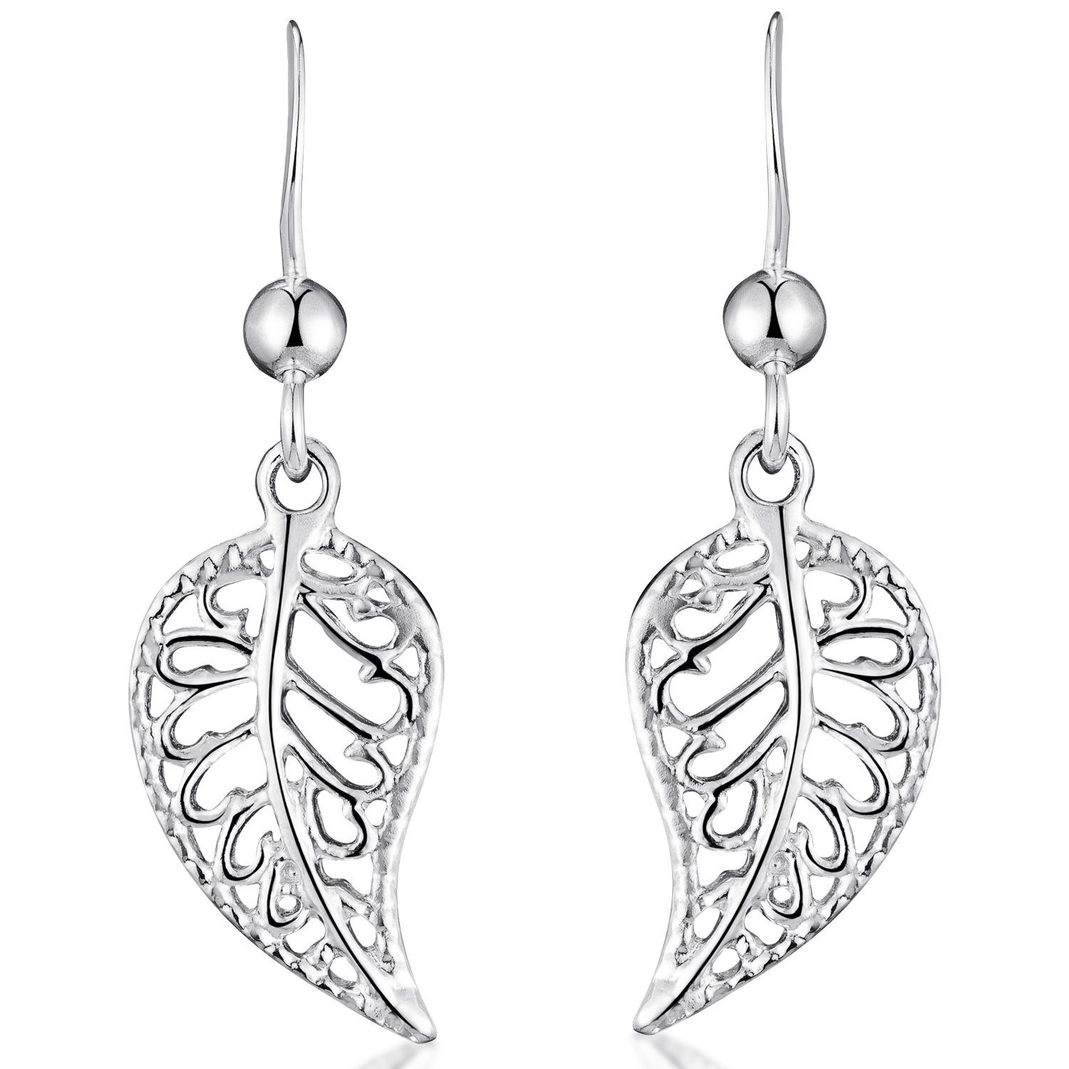Materia Paar Ohrhänger Damen Silber Blatt Natur hängend SO-20, 925 Sterling günstig online kaufen
