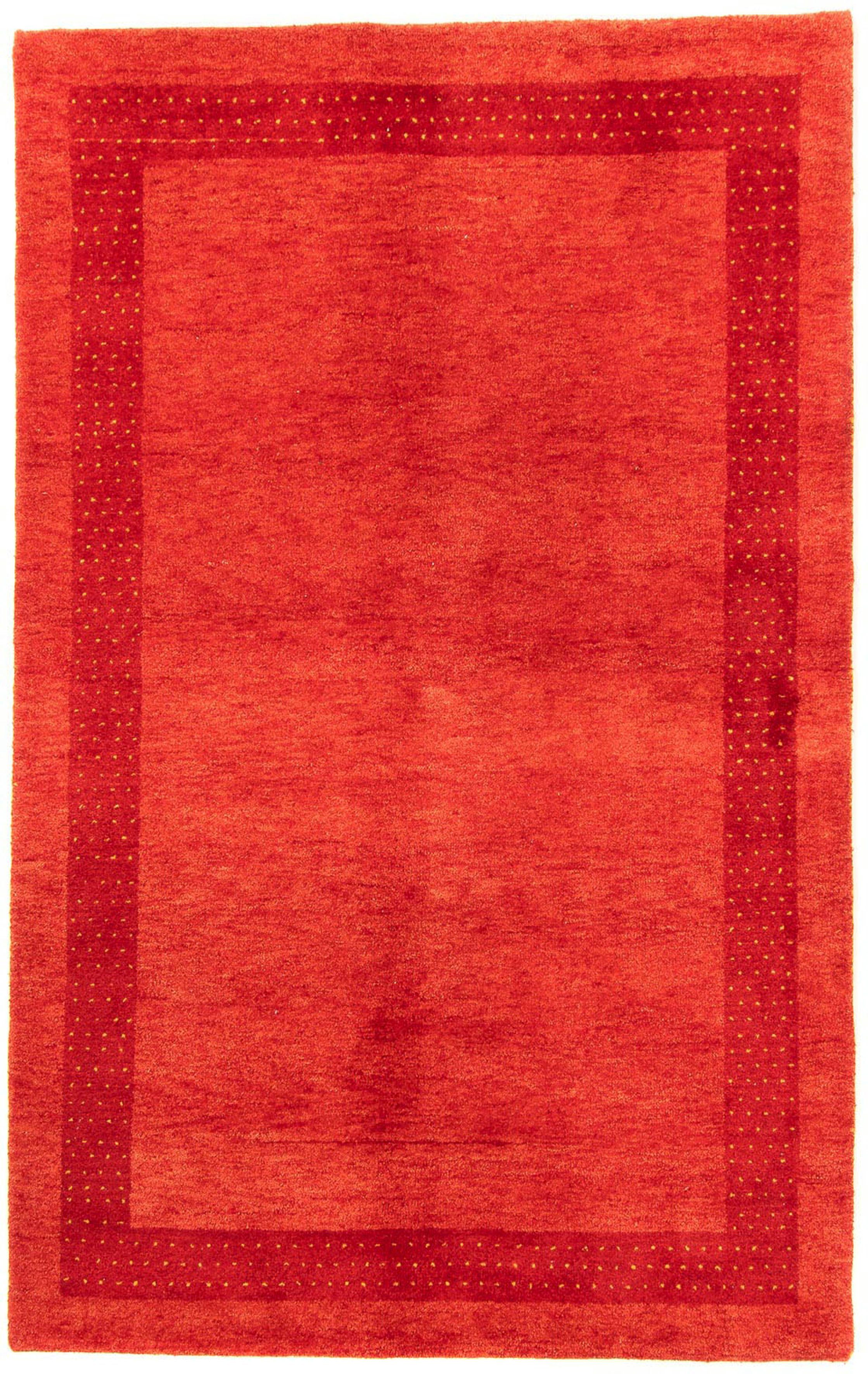 Wollteppich Gabbeh - - 154 rechteckig, - Wohnzimmer, 18 x Höhe: Zertifikat Einzelstück morgenland, cm dunkelrot, mit Indus Handgeknüpft, 245 mm
