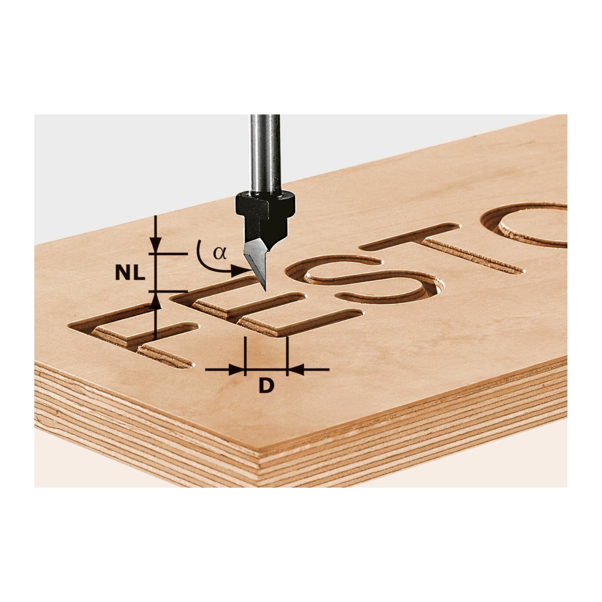 FESTOOL Fräse Festool Schriftenfräser HW Schaft 8 mm HW S8 D11/60°