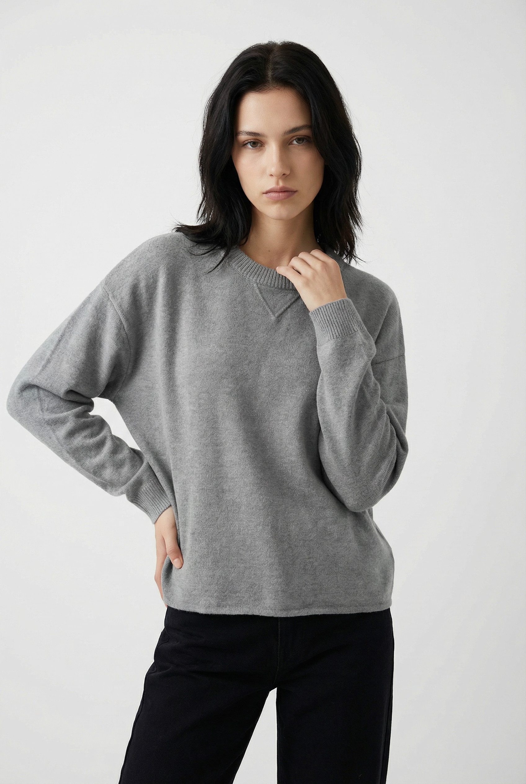 Vero Moda Strickpullover VMBOOM LS O-NECK PULLOVER BOO mit Rundhalsausschnitt