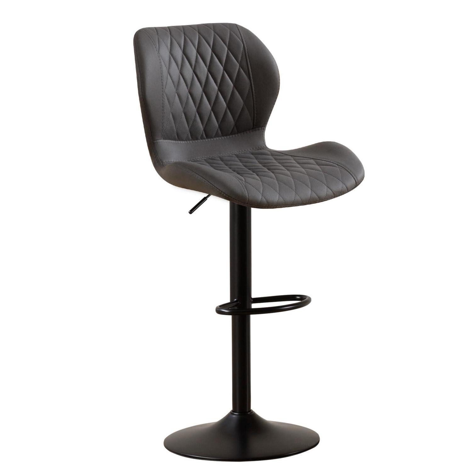 LuxusKollektion Barhocker Barhocker Lehne 360 Drehstuhl Höhenverstellbar Dunkelgrau 1 PCS