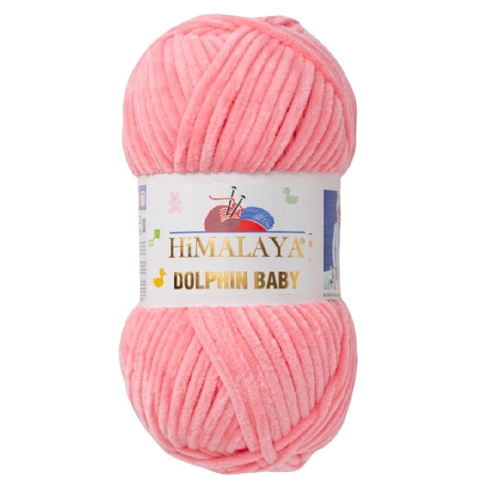 Himalaya Strickfein Himalaya Dolphin Baby Bulky Chenille Garn 80346 - babyrosa Häkelwolle, (1-St)
