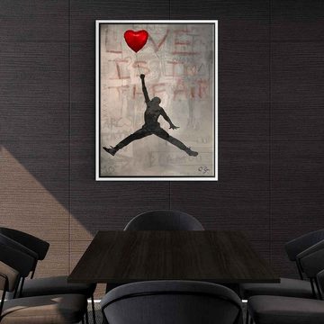 DOTCOMCANVAS® Leinwandbild Jordan Love, Leinwandbild Michael Jordan NBA Basketball Banksy Love is in the air