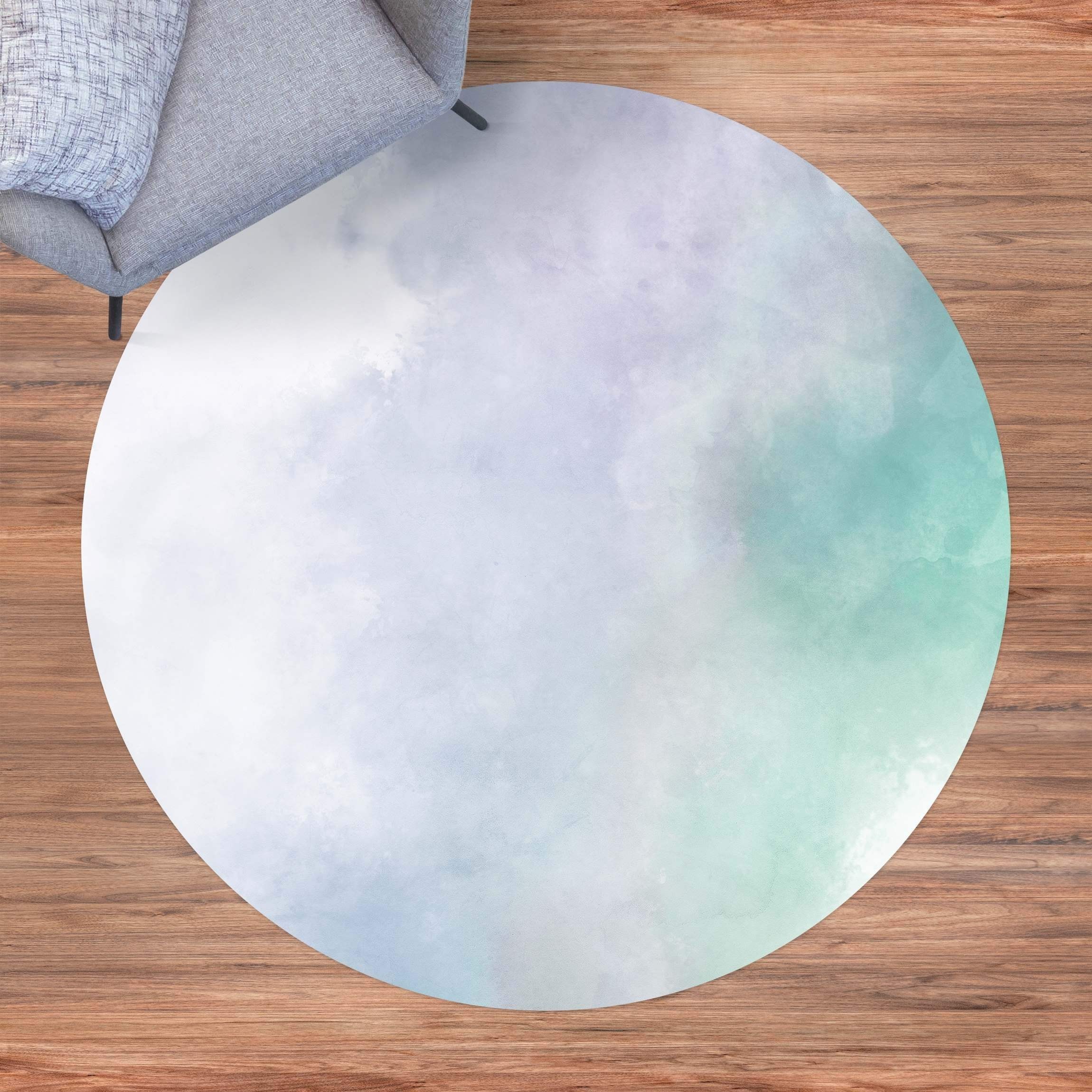 Bilderdepot24 Teppich Vinyl Wohnzimmer Schlafzimmer Flur Küche Muster modern, rund - violett glatt, nass wischbar (Küche, Tierhaare) - Saugroboter & Bodenheizung geeignet