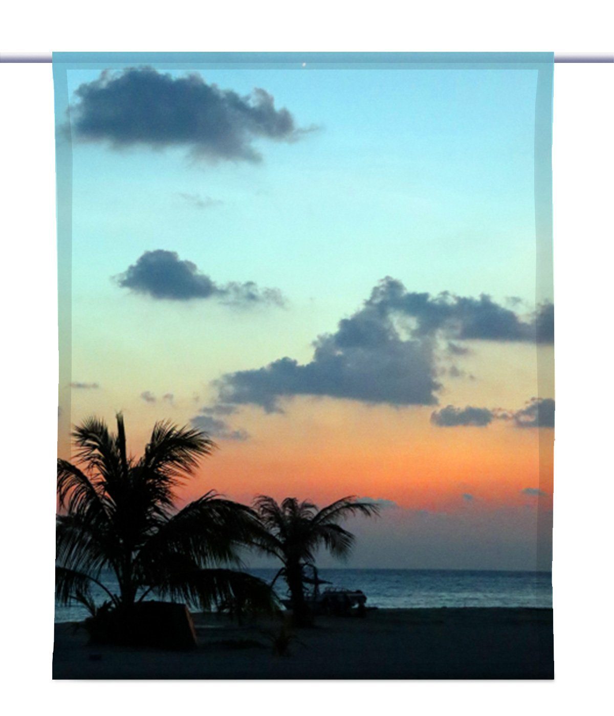 Scheibengardine Scheibenhänger Colored Sky – eckig – Malediven Motiv - B-line, gardinen-for-life