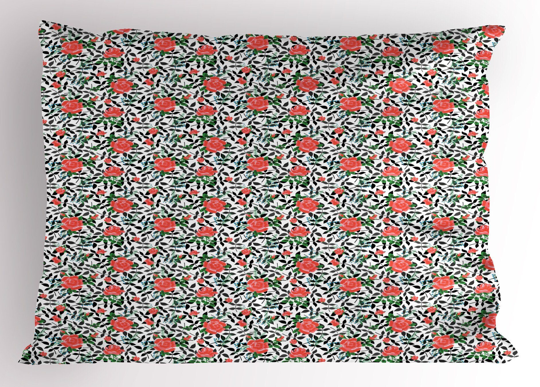Kissenbezüge Dekorativer Queen Size Gedruckter mit Frühling Abakuhaus Kopfkissenbezug, Rosebuds Natur Stück), (1 Rose