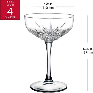 Pasabahce Gläser-Set Timeless, Glas, 4 Teilig Cocktailglas, Sektglas-Set, 255 ml