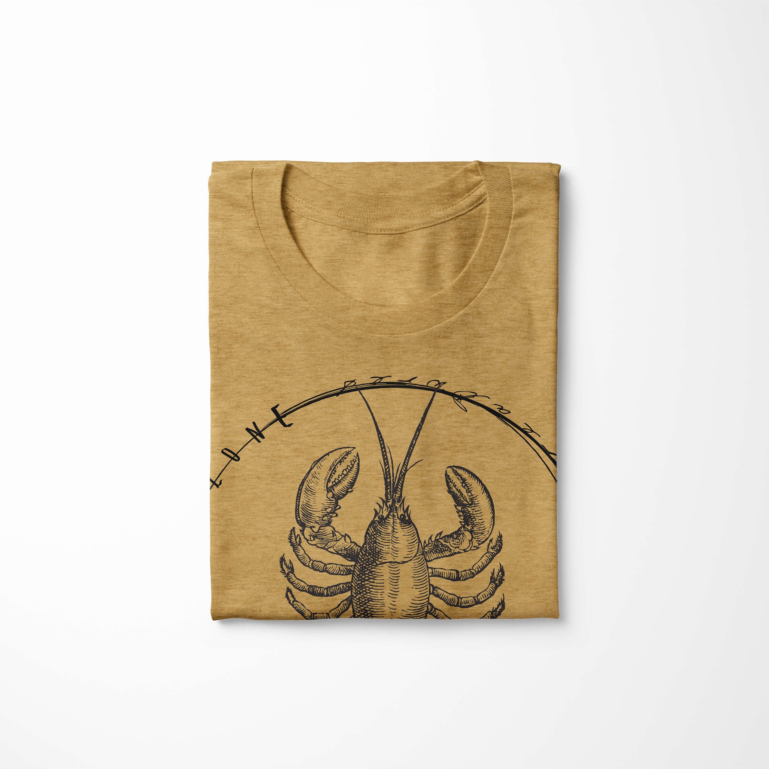 - Tiefsee Struktur Sinus / 077 Gold sportlicher feine Serie: Creatures, Fische Antique Sea T-Shirt Art und Schnitt Sea T-Shirt