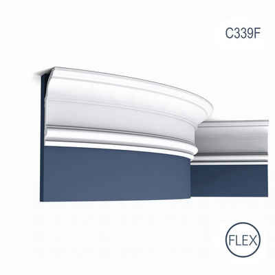 Orac Decor Flexprofil C339F (Profilleiste, 1-St., Flexible Eckleiste, Stuckleiste, Zierleiste, 2 m), weiß, vorgrundiert