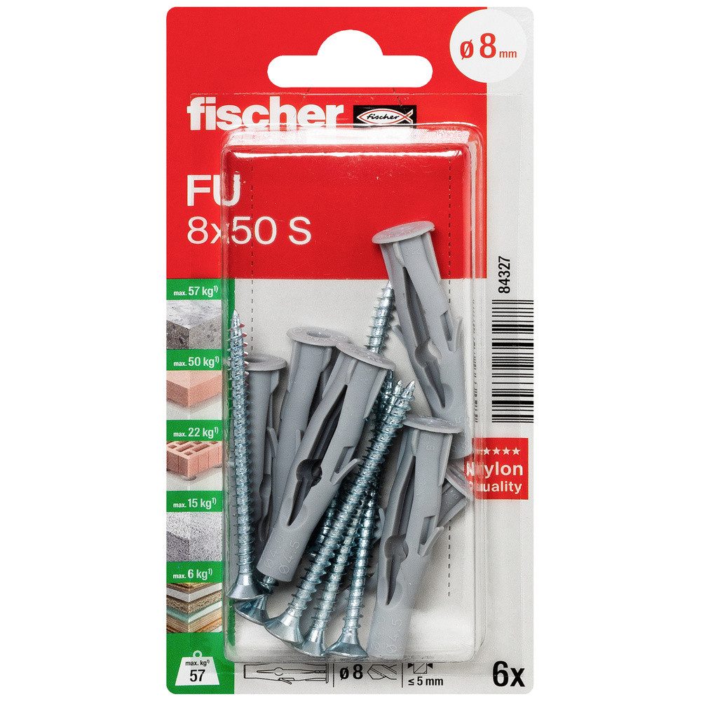 Fischer Dübel-Set Fischer 084327 FU 8 x 50 S K NV Universaldübel 50 mm 1 Set
