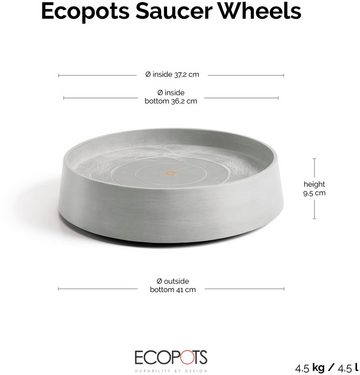 ECOPOTS Topfuntersetzer mit Rollen Oslo 45 Weißgrau, Zubehör für Ecopots Pflanzgefäße, für innen und außen: frostsicher, bruchsicher und lichtbeständig
